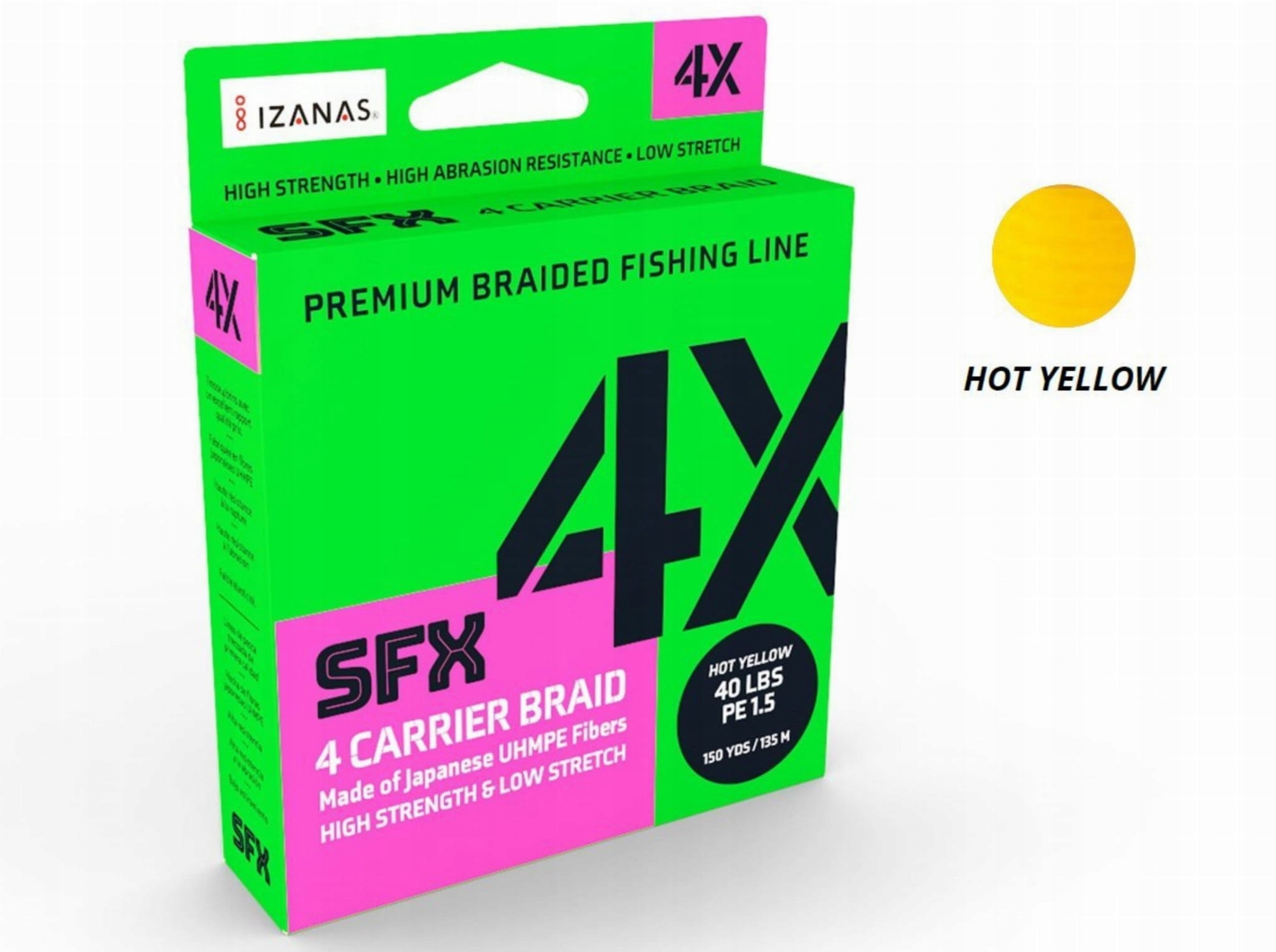 Plecionka Sufix Sfx 4X Hot Yellow (135m) 0,285mm