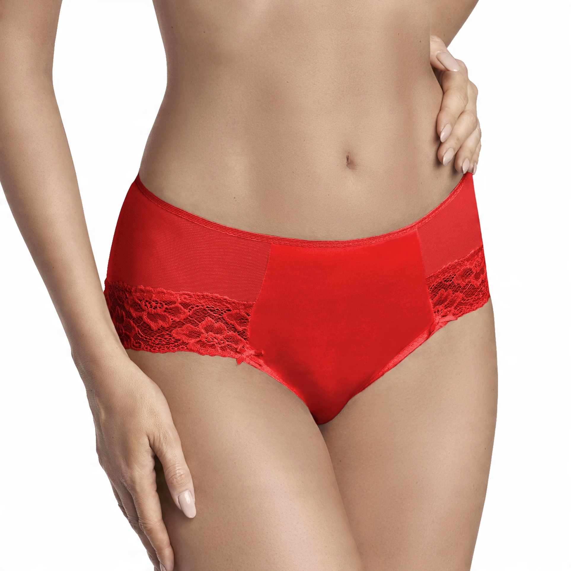 

Ewana 029 Wysokie Koronkowe Figi Damskie czerw. XL