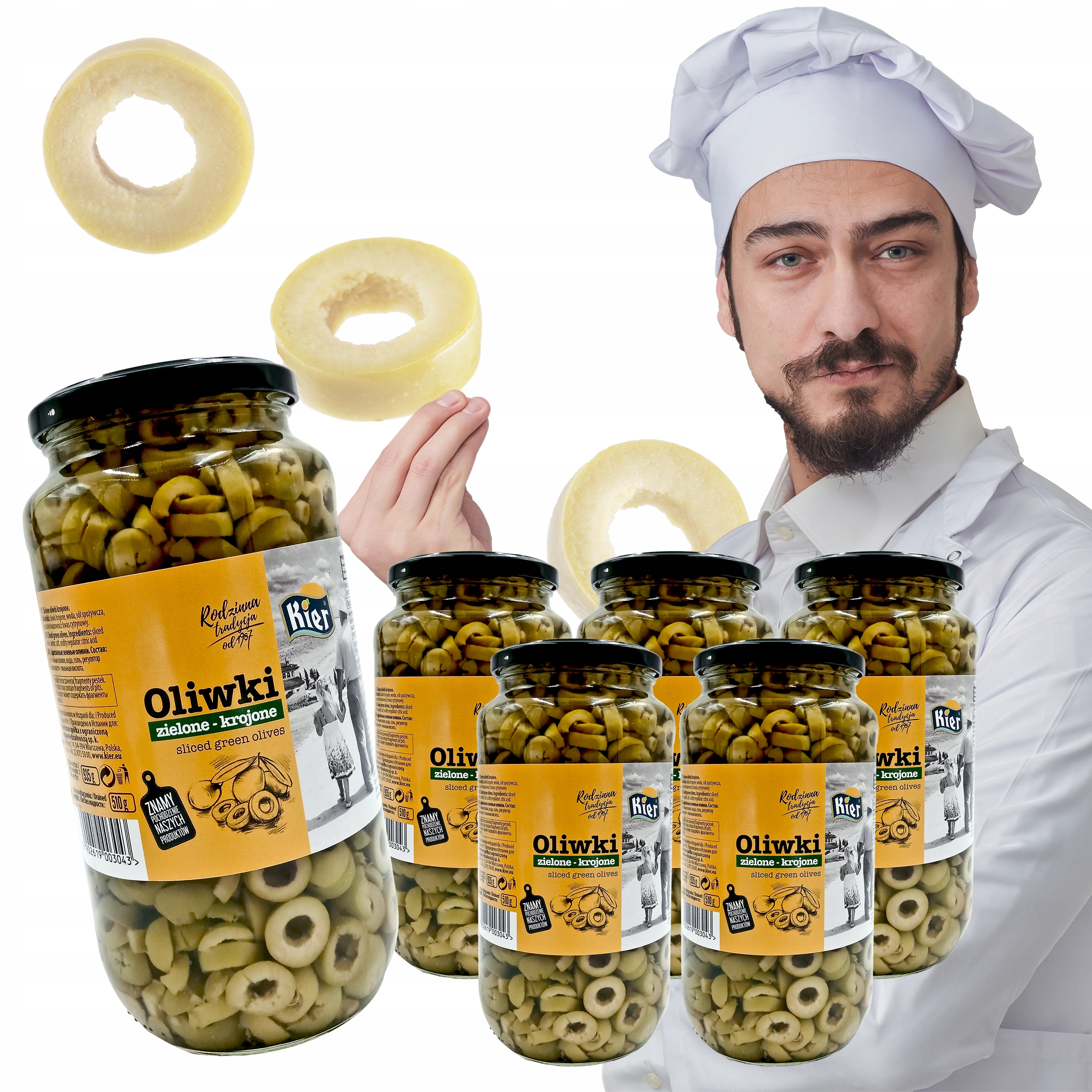 Levně Zelené Olivy Krájené Kier 935 ml x 6 Svařáků