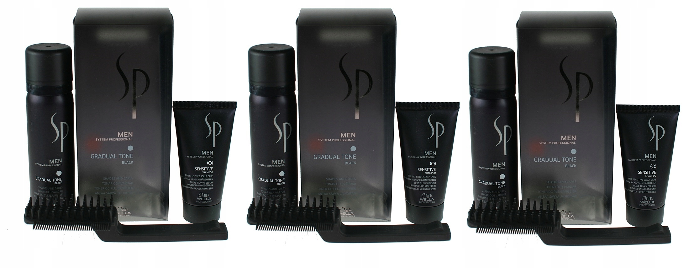 

Wella Sp Men Gradual Tone 3X Zestaw Włosy Czarne