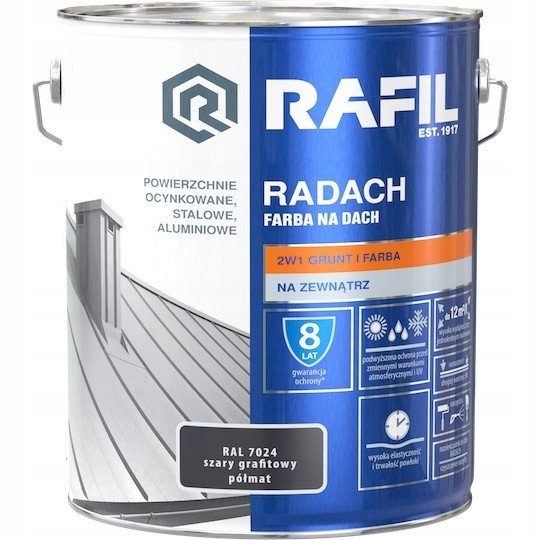 RAFIL Radach 5L Szary Grafitowy RAL 7024 Półmat