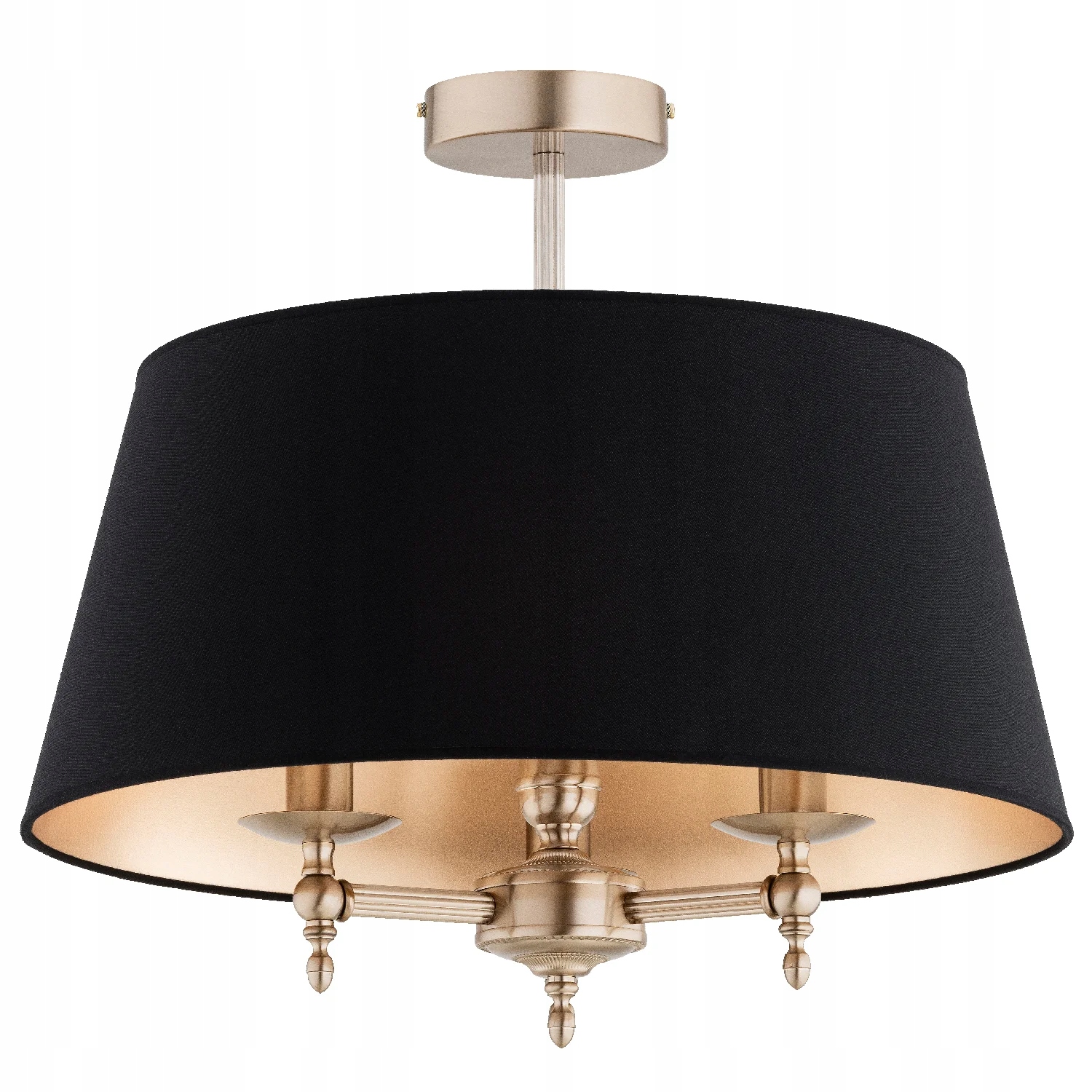 Stropní svítidlo zlatá s černým stínítkem 3xE14 10W Roksana Alfa