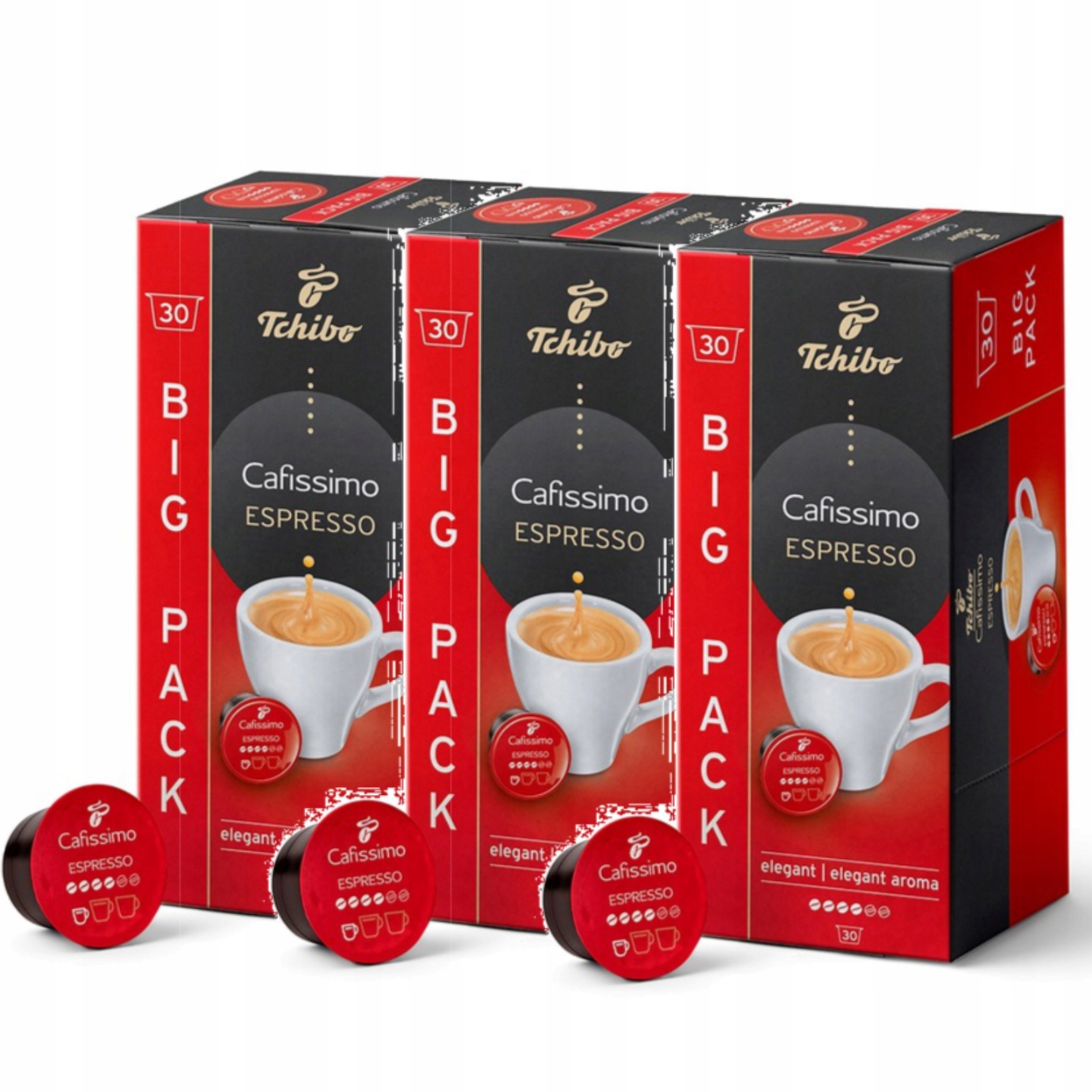 Levně Tchibo Cafissimo Espresso Elegant Aroma Káva Arabika 30x3 kapslí Sada