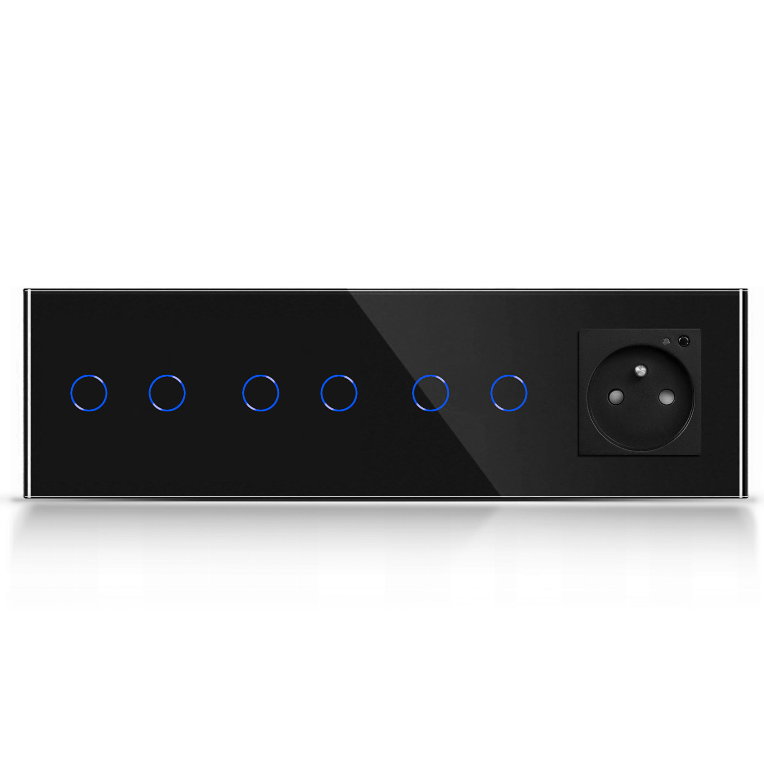 Inteligentný Dotykový Spínač 2+2+2 Zásuvka Vypínač Sklo Wifi Tuya