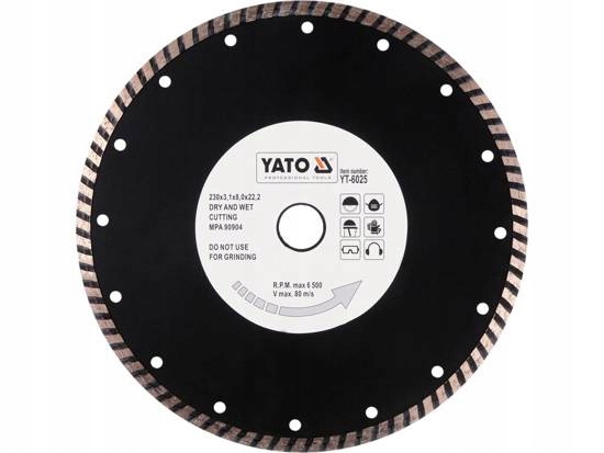 TARCZA DIAMENTOWA 230MM TURBO BETON CEGŁA YATO