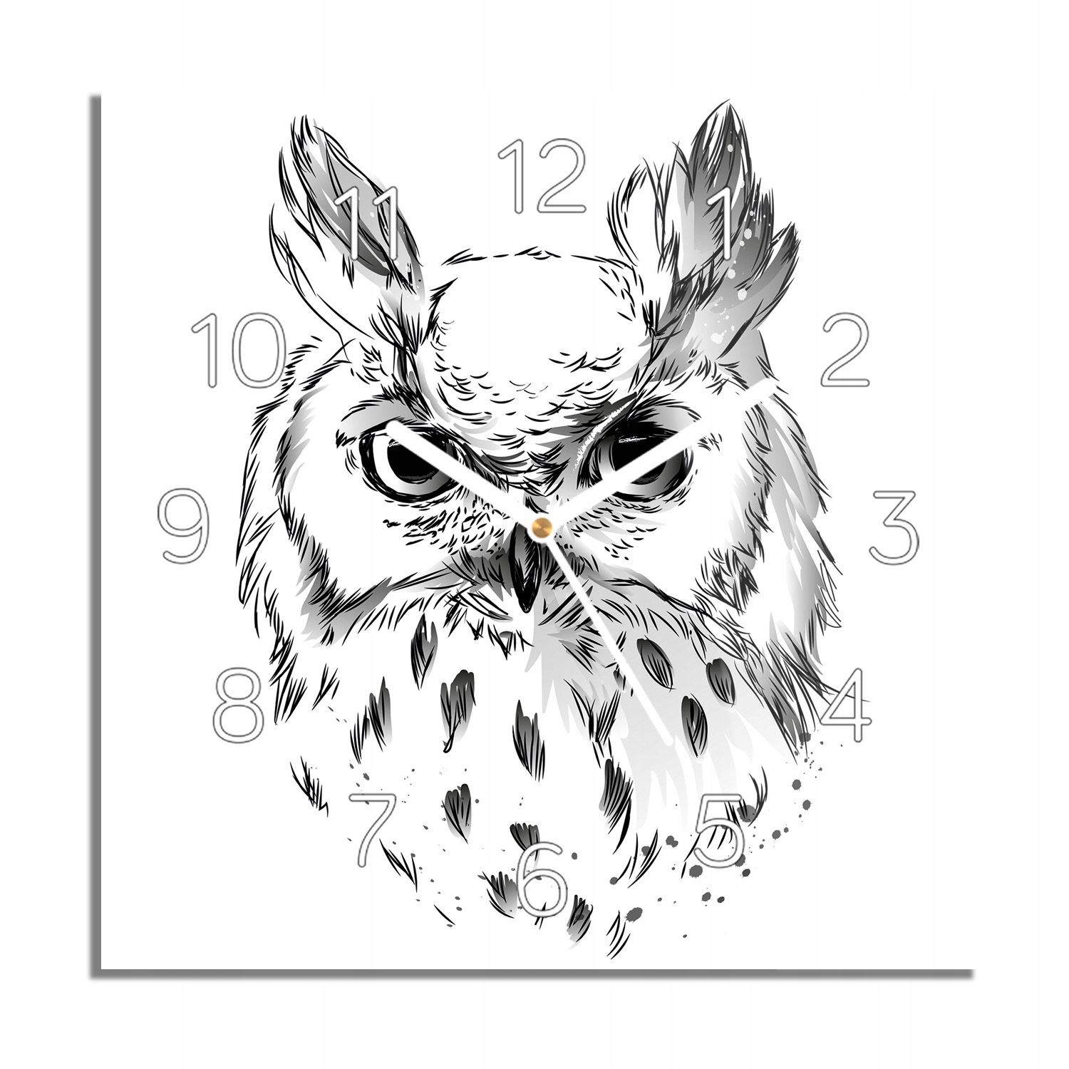 

Sowa rysunek zegar na szkle do kuchni 30x30 z foto