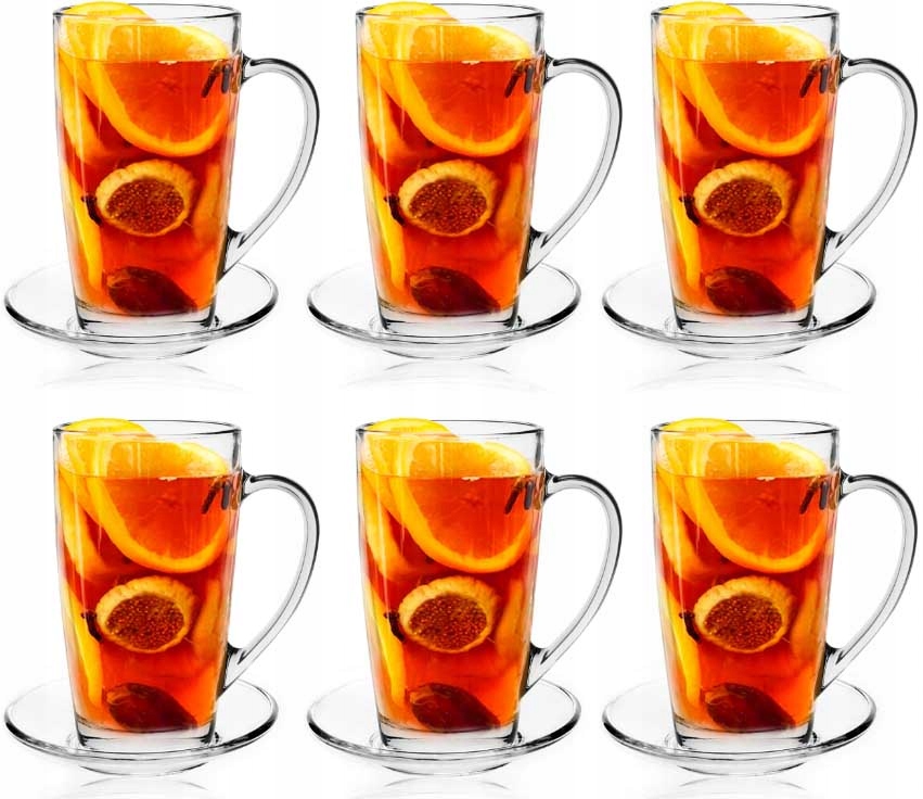 

Szklanki kubki do kawy herbaty Alex 400ml Spodki
