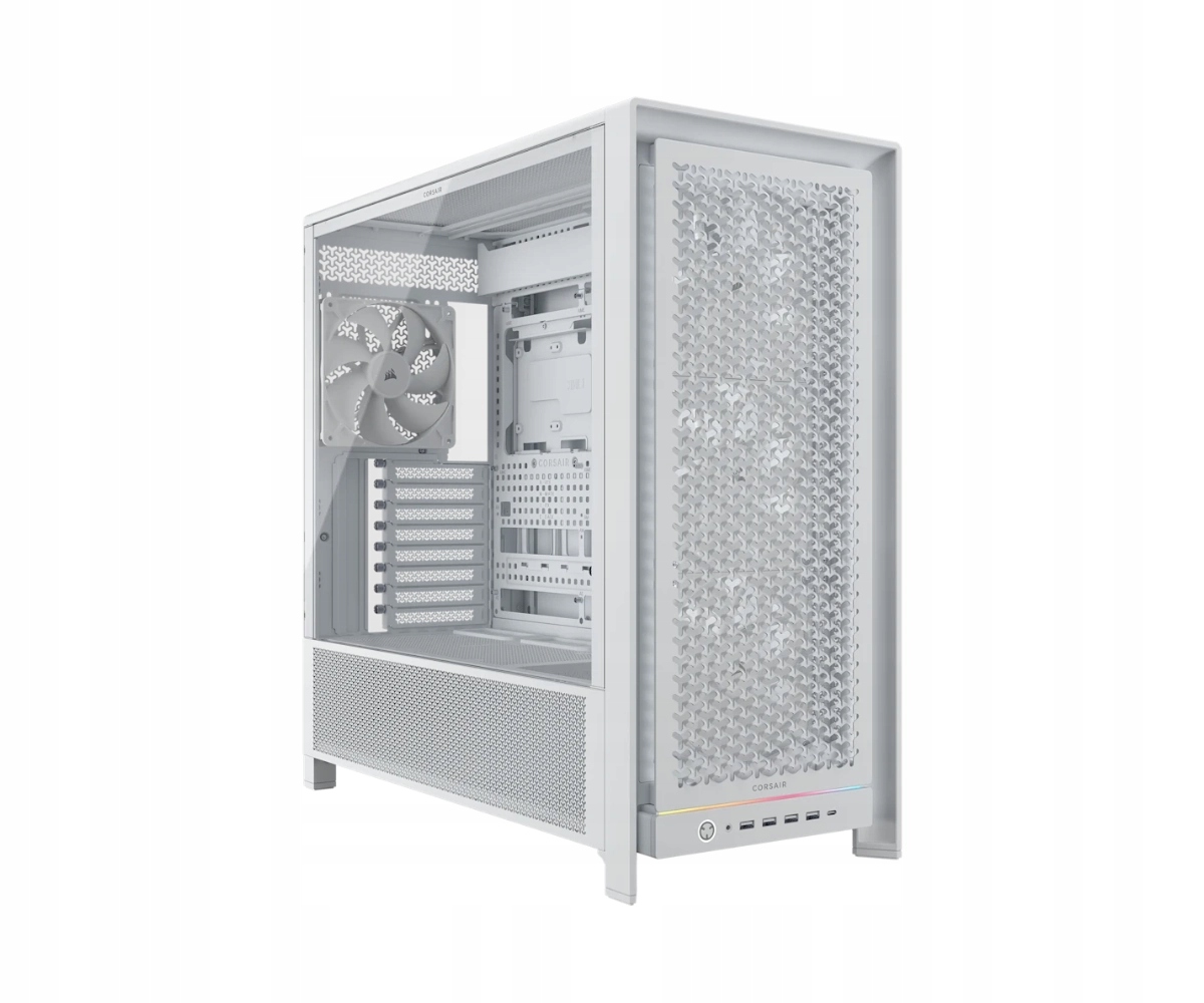 CORSAIR FRAME 5000D RS (4xRS140) Mid-Tower Case, White — 2