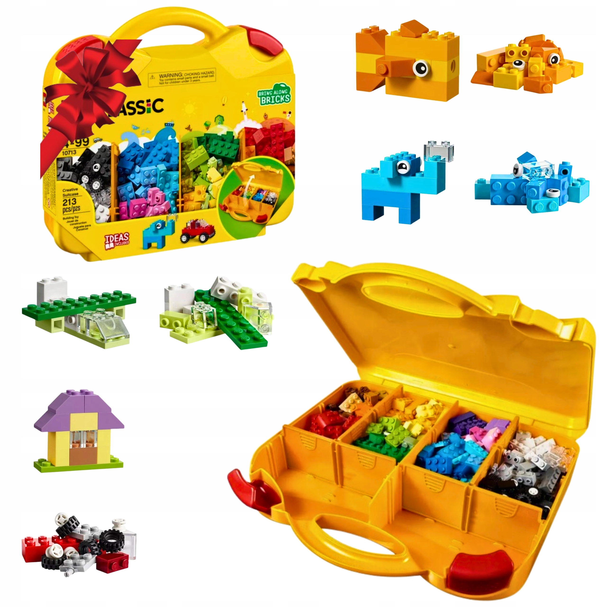 Sada Kostek Lego Classic Kufřík 10713 Dárek Vánoce dítěte 213el.