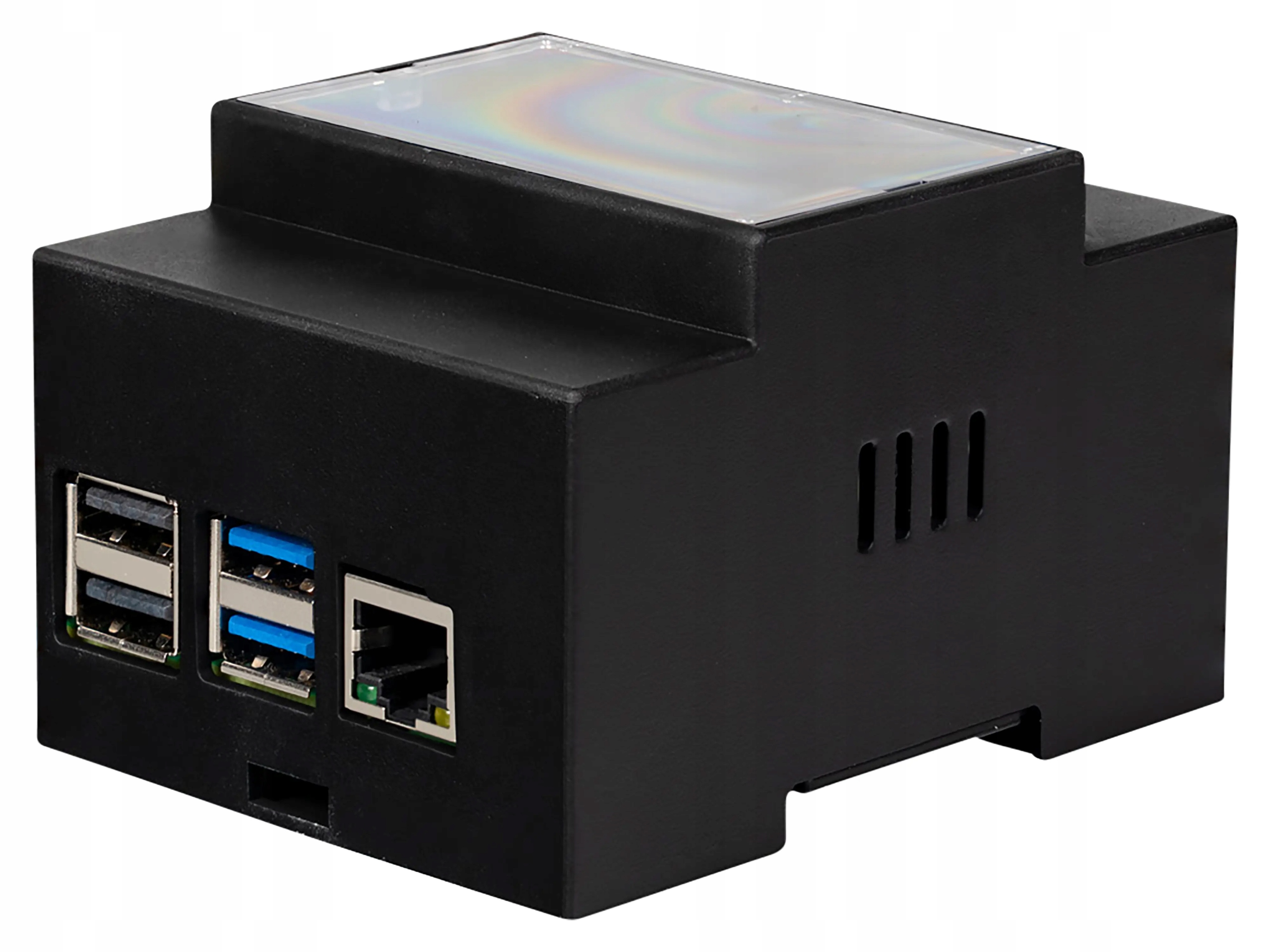 JOY-IT Obudowa na szynę DIN dla Raspberry Pi 4, czarna