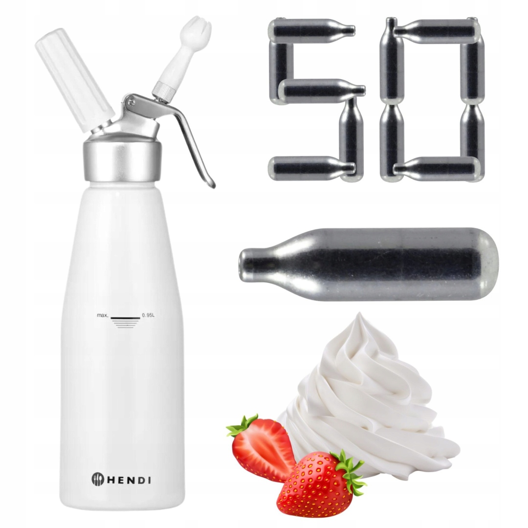 Sifon na šlehačku 1 l sada 50 nábojů N2O Hendi 588376