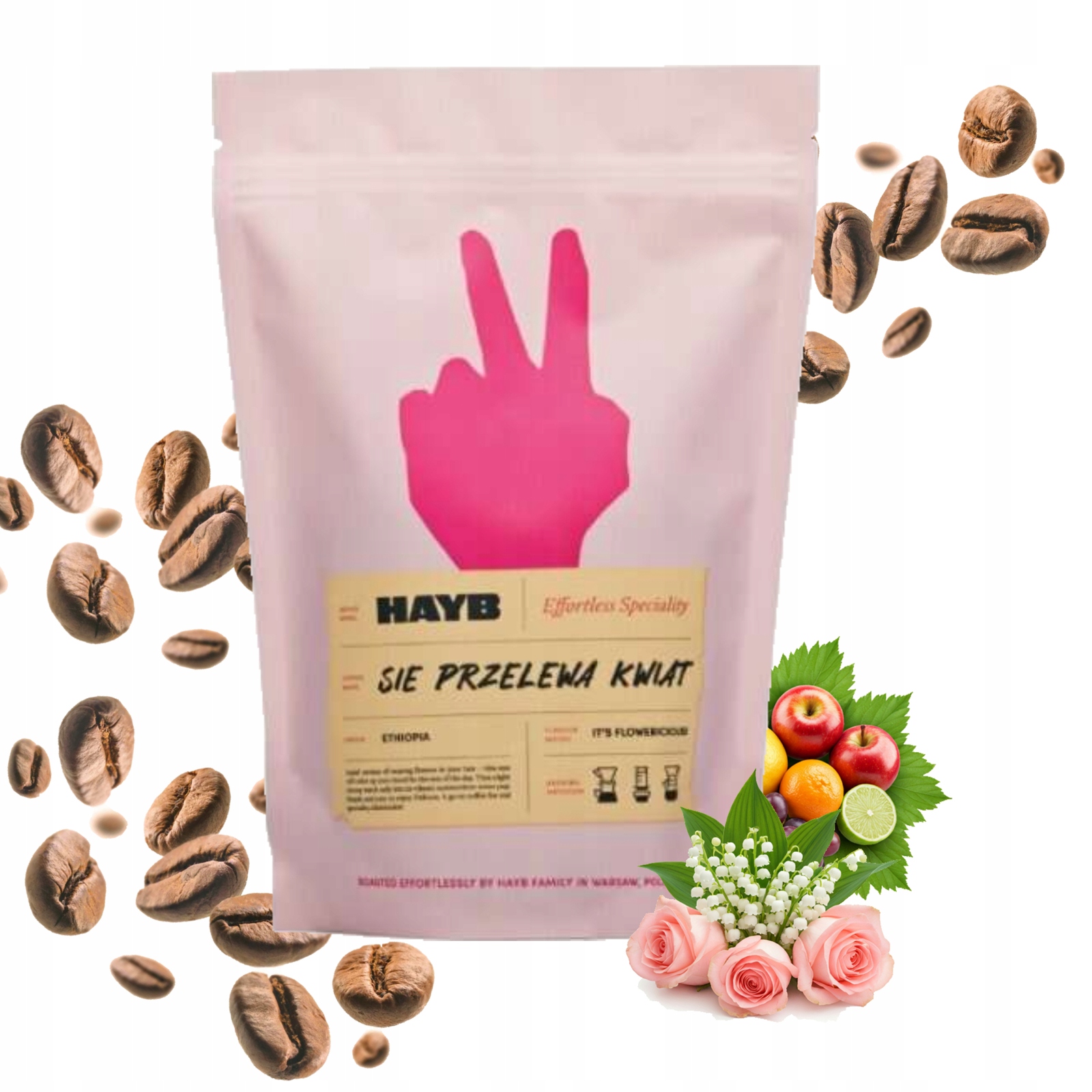 Levně Káva zrnková pod přeliv Hayb Přelévá se Květ 100% Arabika 500 g