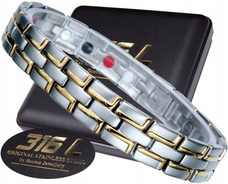 Stříbrný Zdravotní Náramek Pánský Náramek Magnetický Silný Originál