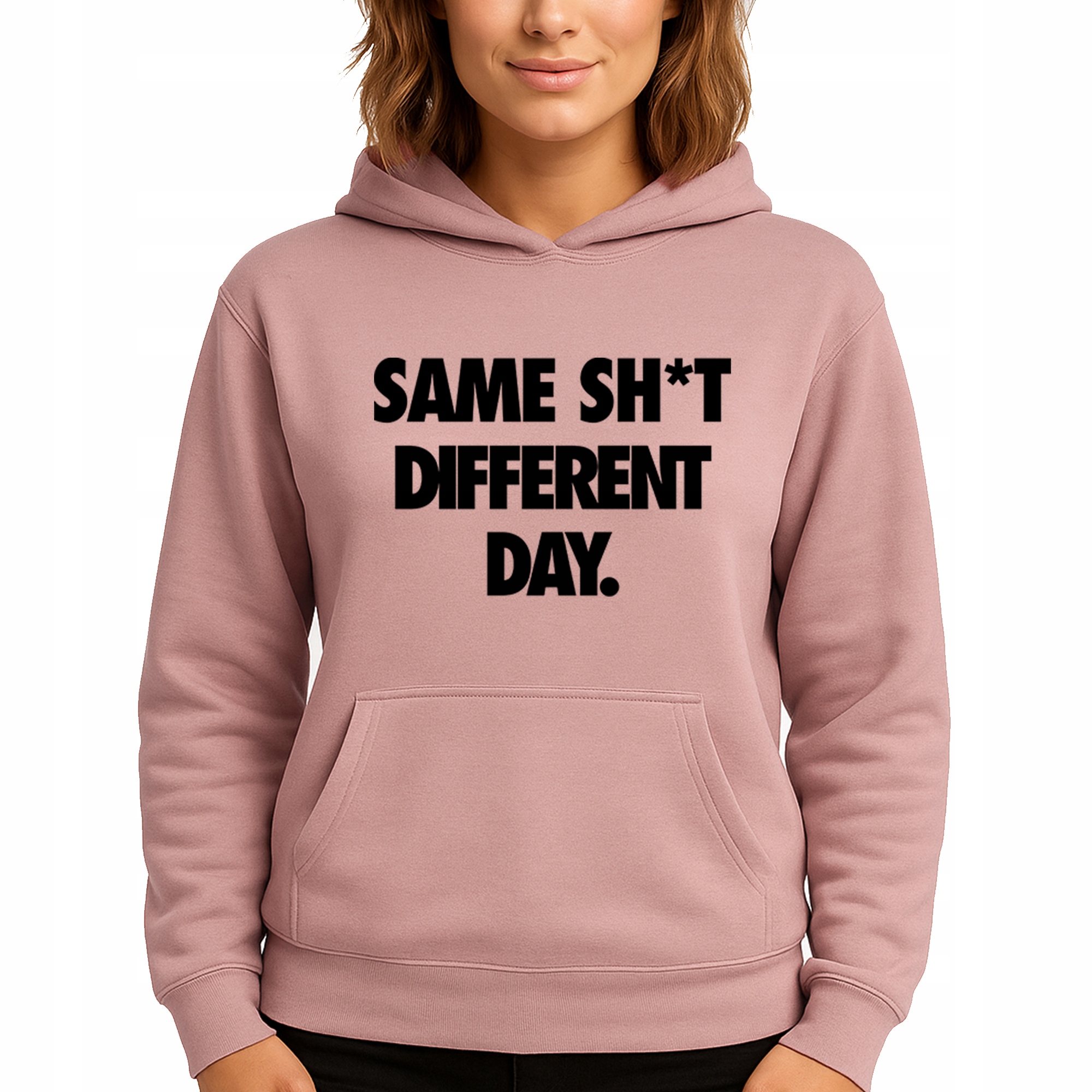 Mikina Růžová Hoodie S Kapucí Dárek Same Sh*t Different Day S