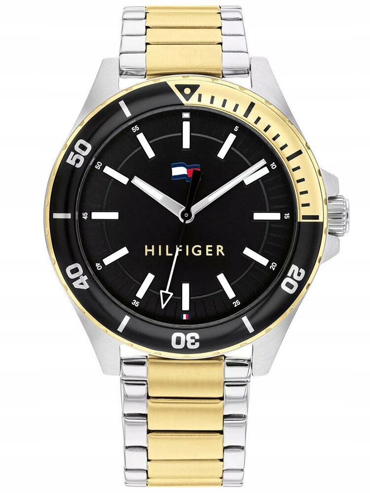 Zegarek Męski Tommy Hilfiger 1792013 Srebrno-złoty 50M Box Dla Chłopaka
