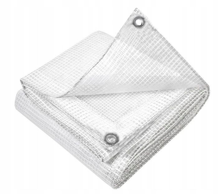 6 m x 8 m Silná Ochranná Plachta 100 g/m2 zesílená Transparent