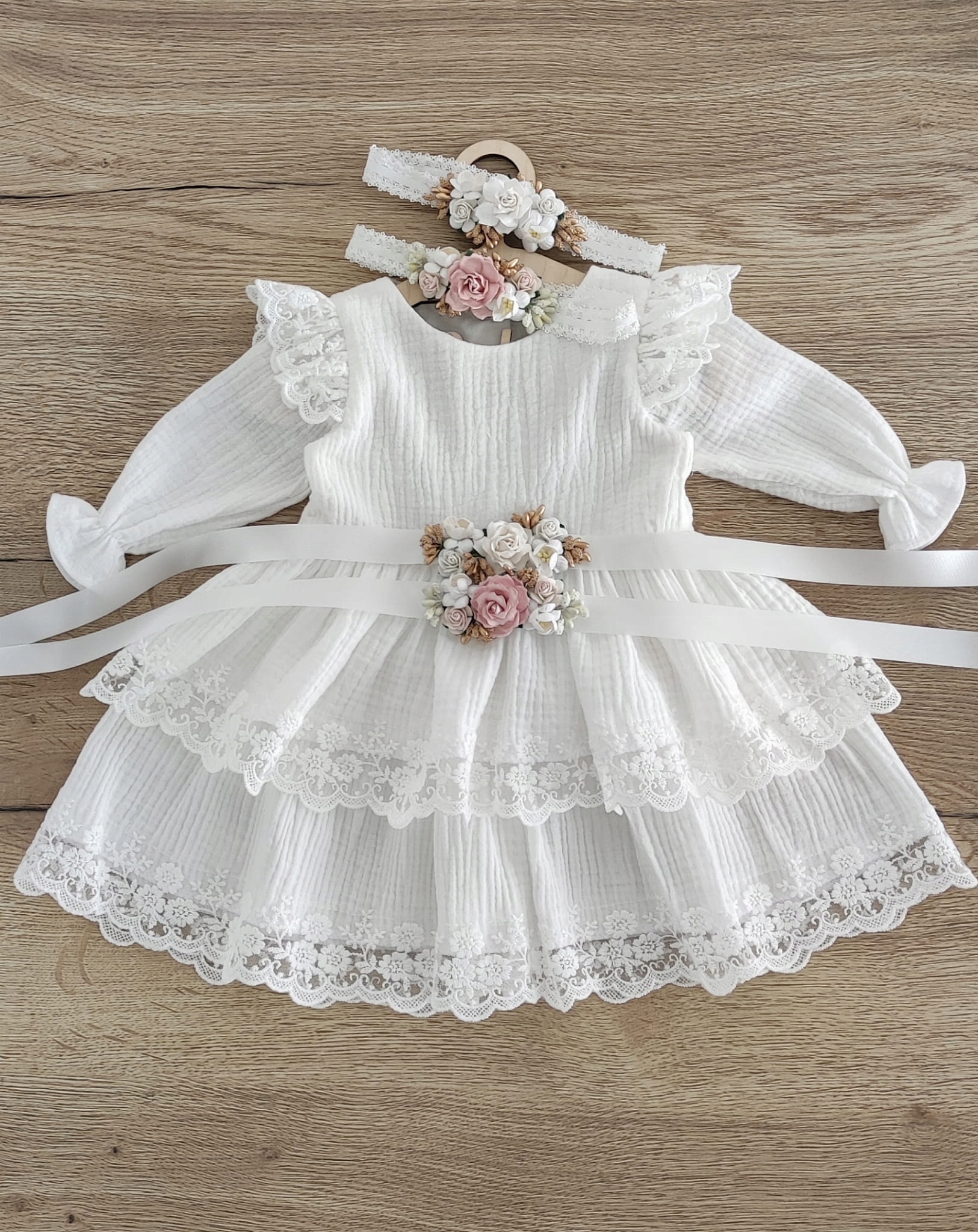 Muślinowa Sukienka do chrztu Blanka 68