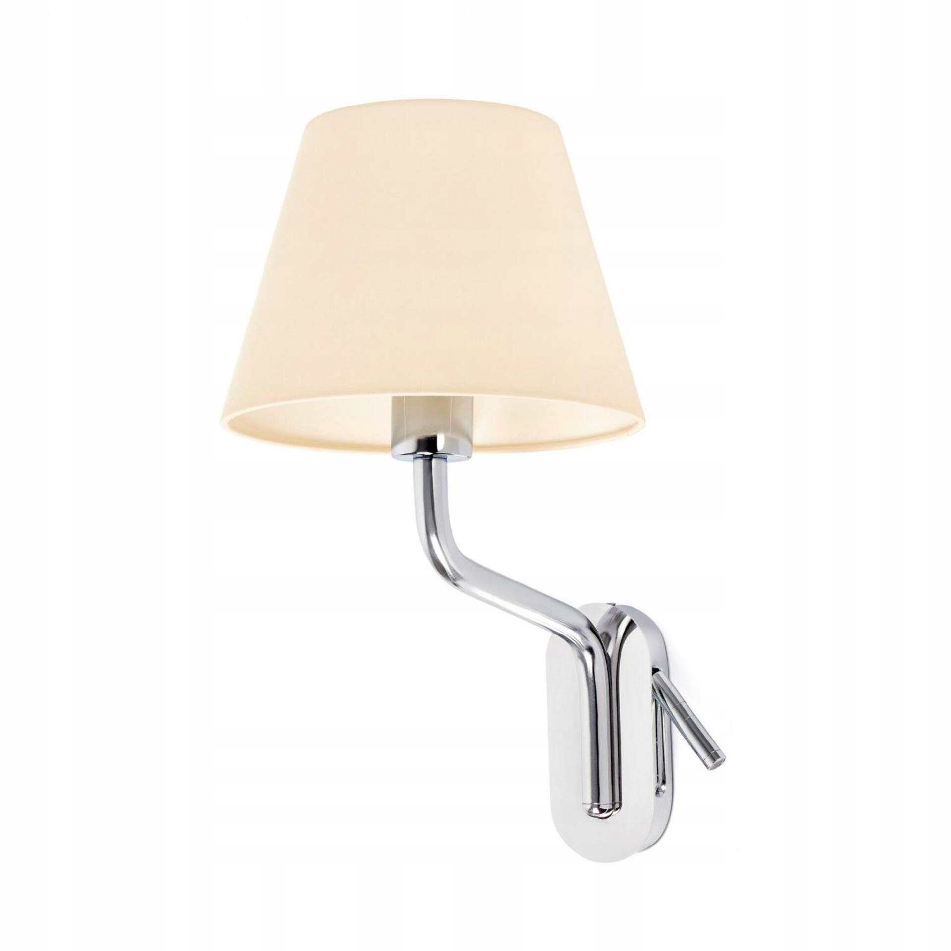 Faro Eterna ľavá nástenná lampa chróm/béžová s čítacou lampičkou