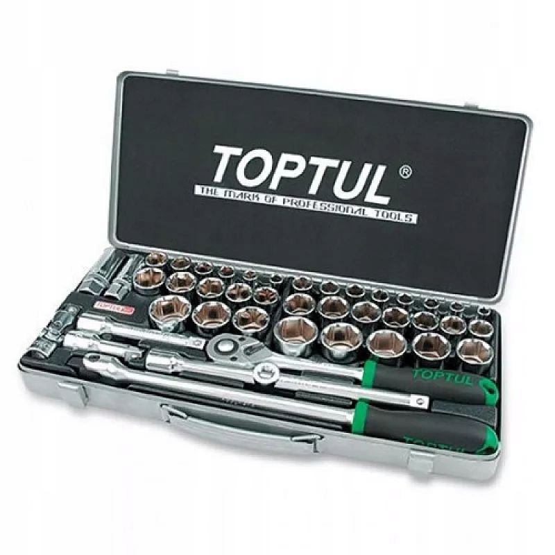 Sada náradia Toptul 1/2'' 43 kusov, hrkálka