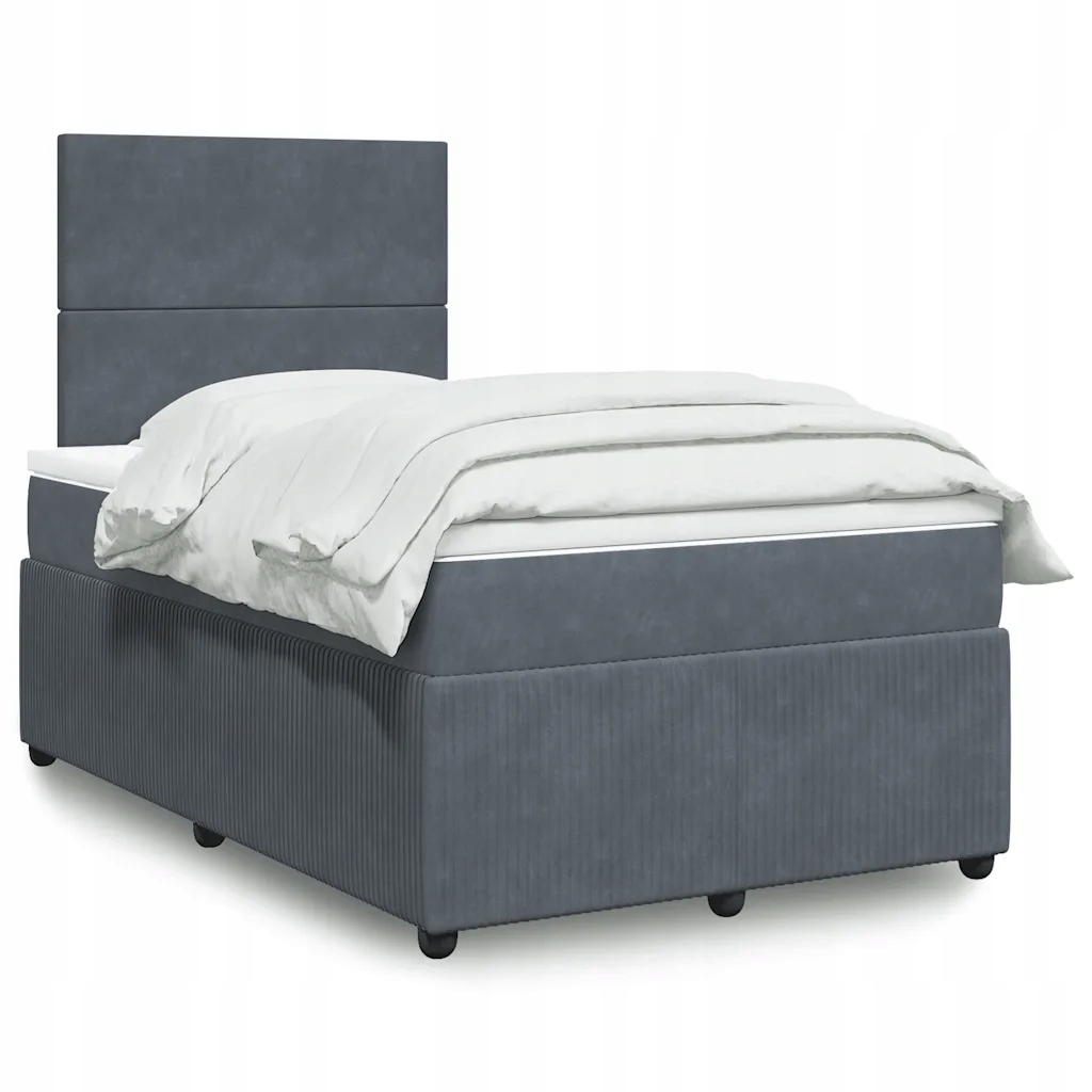 Box spring postel s matrací tmavě šedý 120x190 cm samet Šedá 3292281