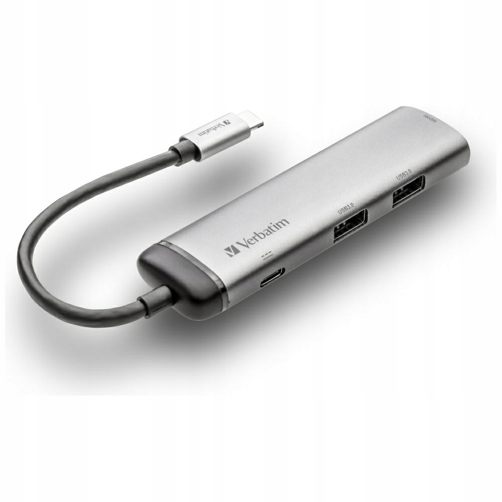 Adapter Usb-c z Hubem Hdmi i 2xUSB-A 3.0 Aluminium Verbatim 49140