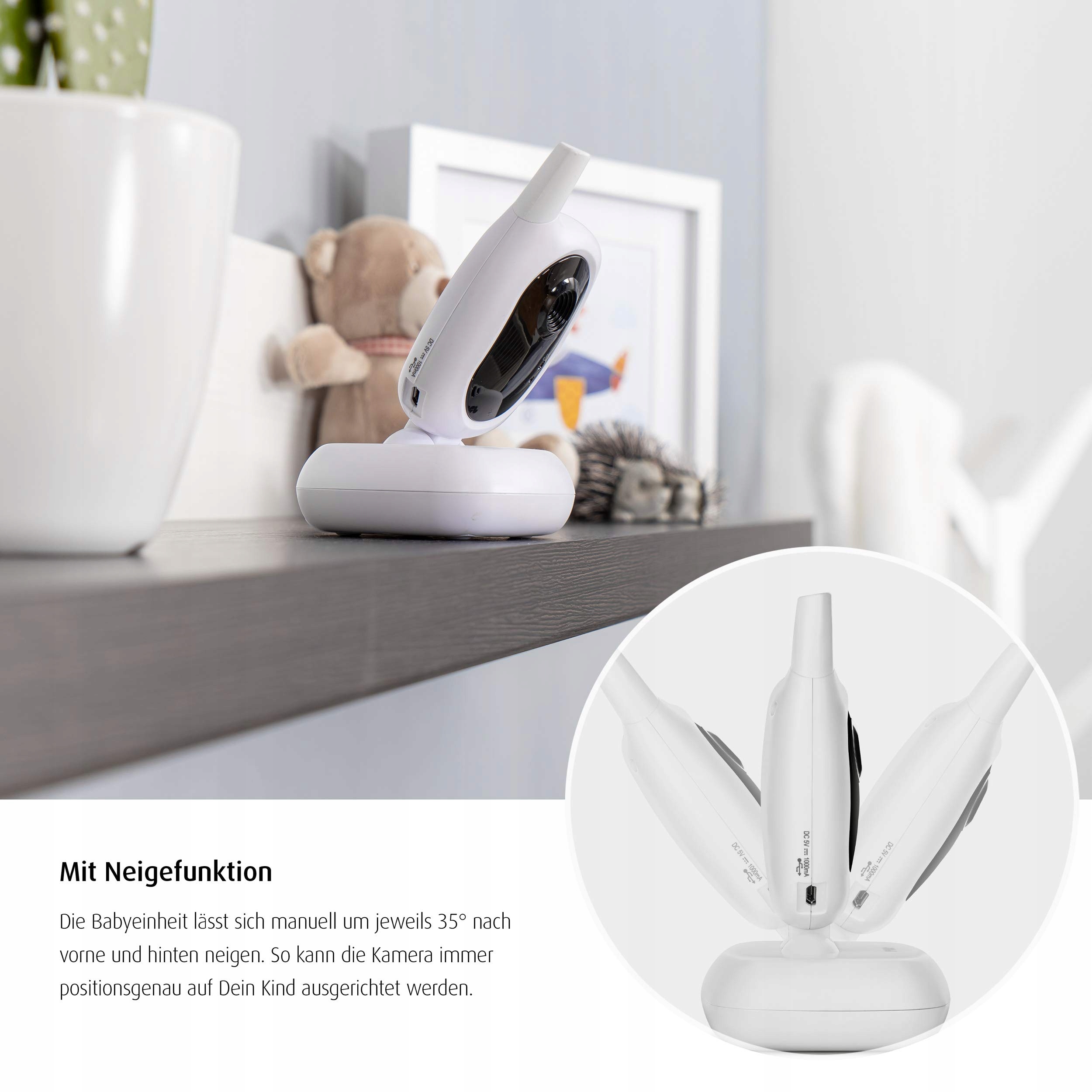 REER BabyCam Niania Elektroniczna 300m Kamera 43" Wyświetlacz — miniatura 6