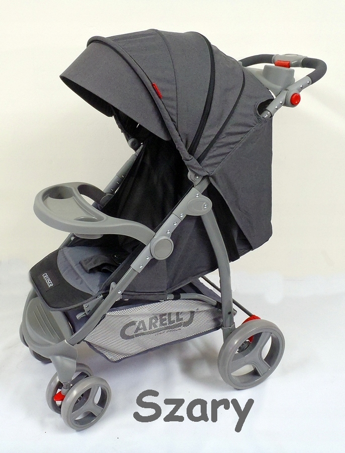 Duża , mocna spacerówka, szary kolor stabilna Marka Carello