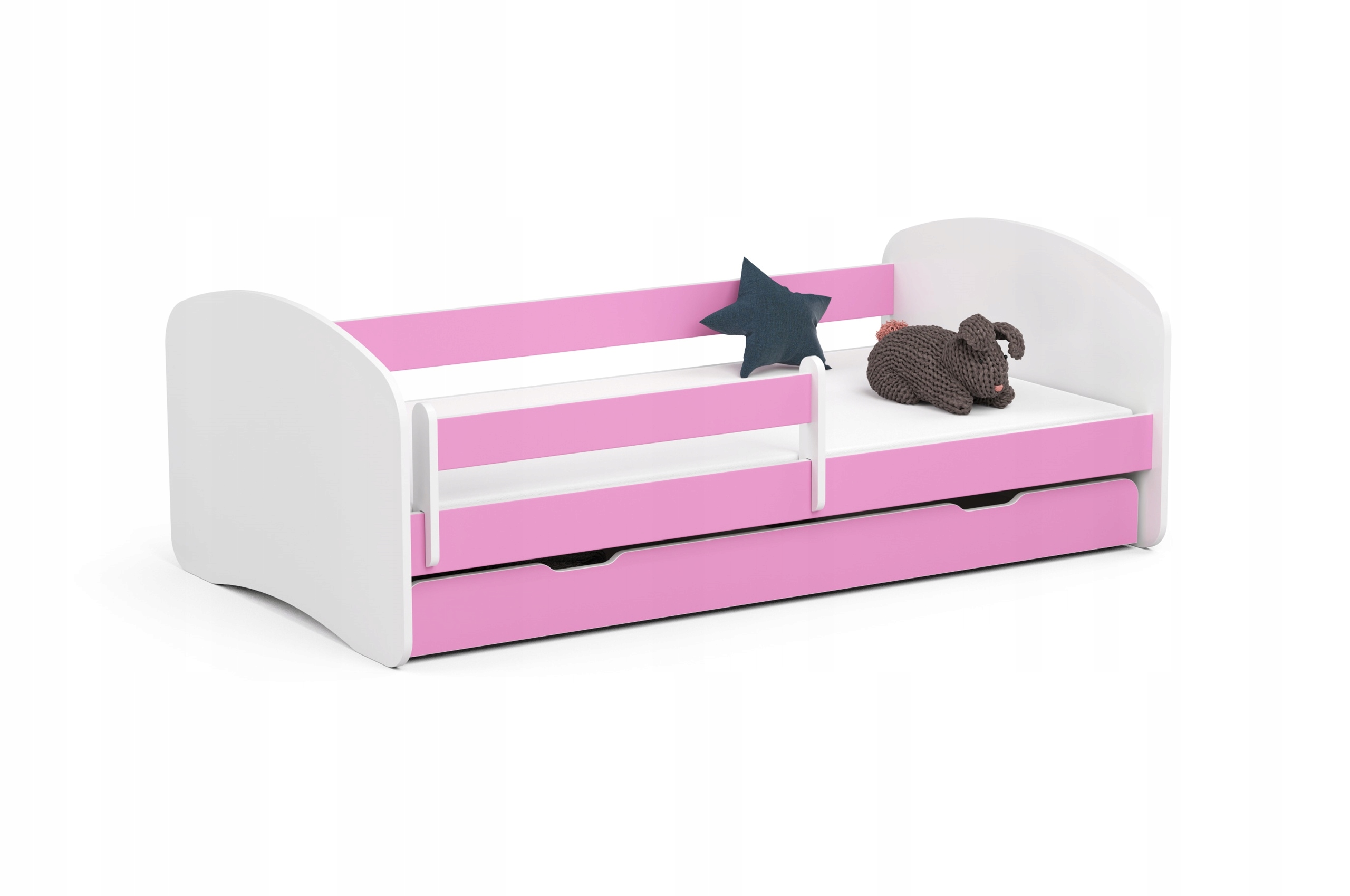 Dětská postel Smile 180x90 růžová s matrací Akd