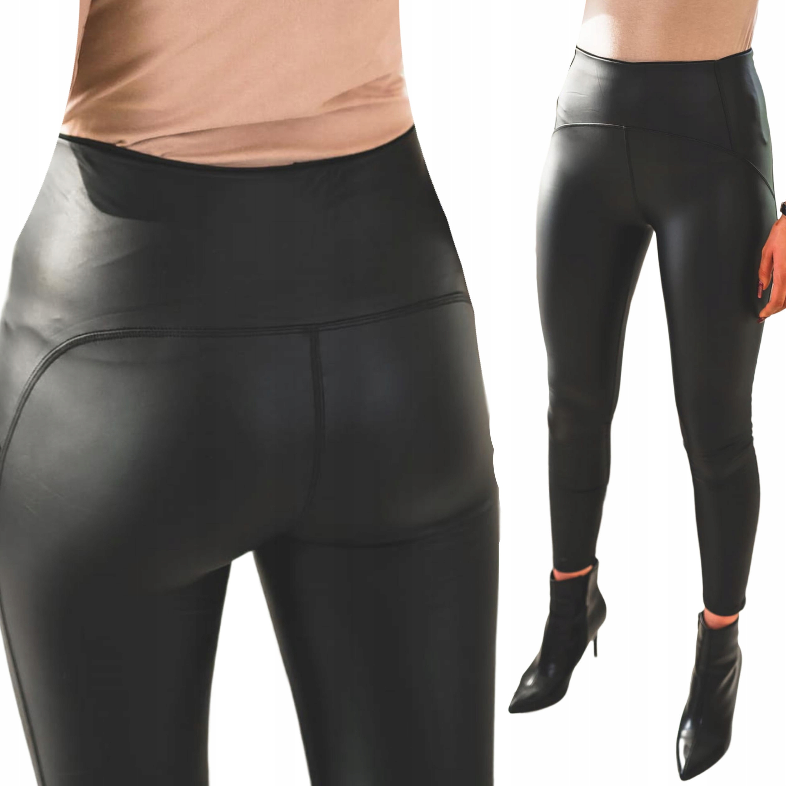 

Dopasowane woskowane legginsy damskie stan M/L