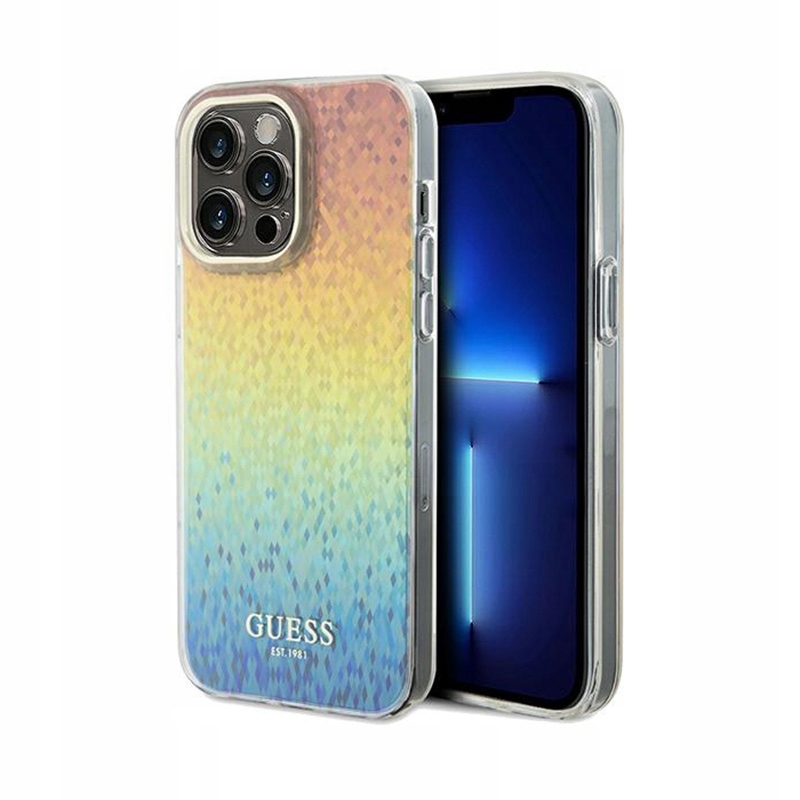 Guess IML Faceted Mirror Disco Iridescent – Pouzdro iPhone 13 Pro Max (Iridesc