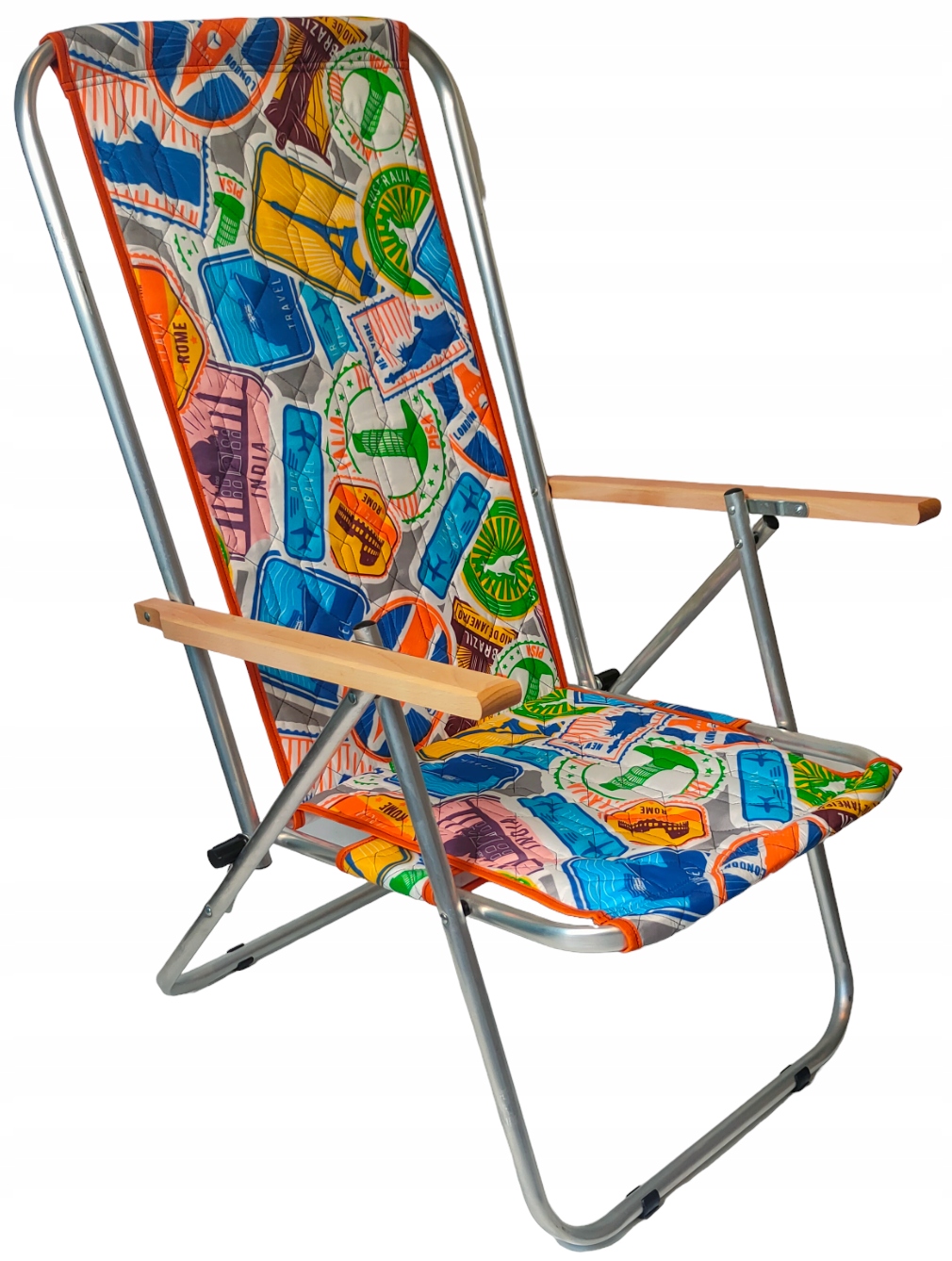 Leżak Plażowy Ogrodowy Składany Lekki Aluminium