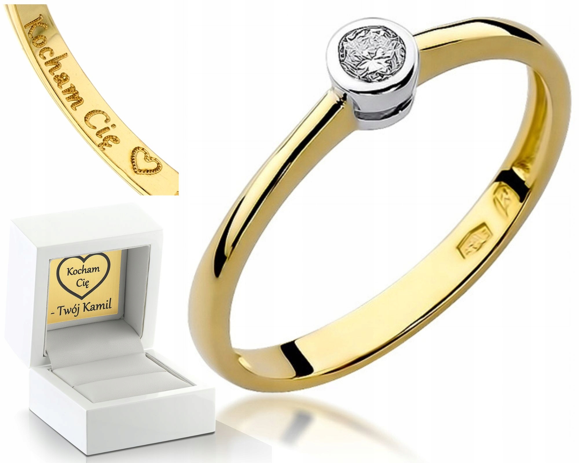 Zlatý Prstýnek Briliant Gravírování Bonus 585