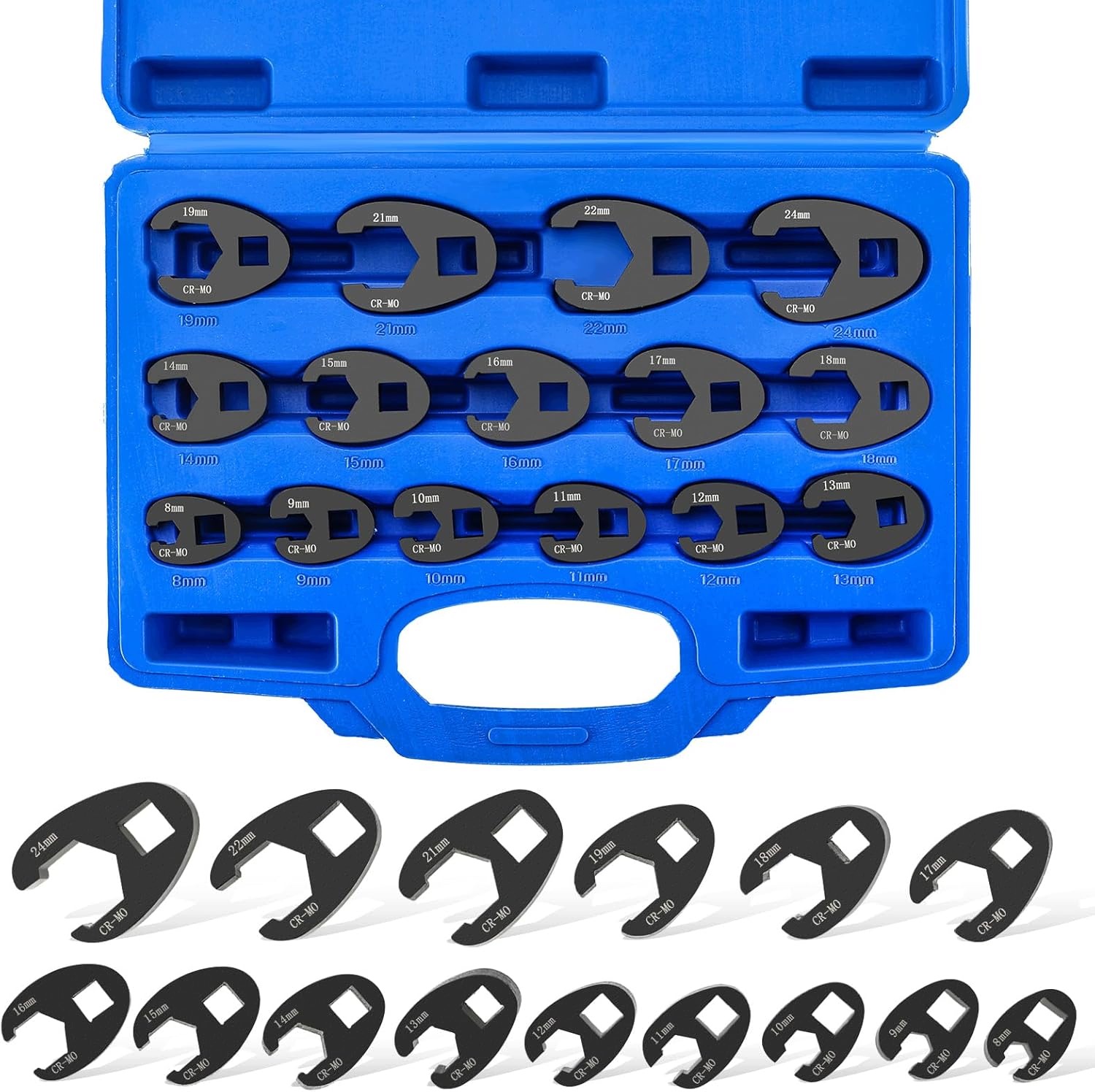 Ploché Klíče Typu V 9-24 MM Pro Opravy Automobilů, Klíče 15KS 3/8" 1/2"