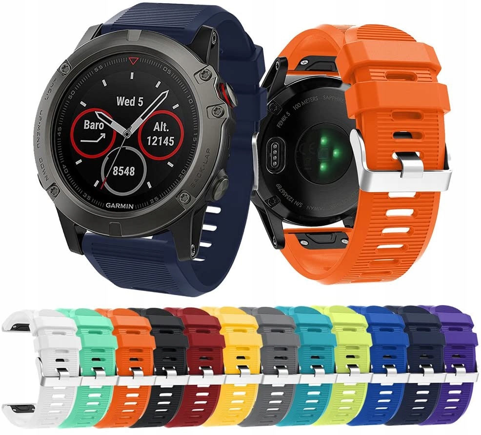 NIEBIESKI Silikonowy Pasek Garmin FENIX 7X Solar Model Fenix 7X Solar