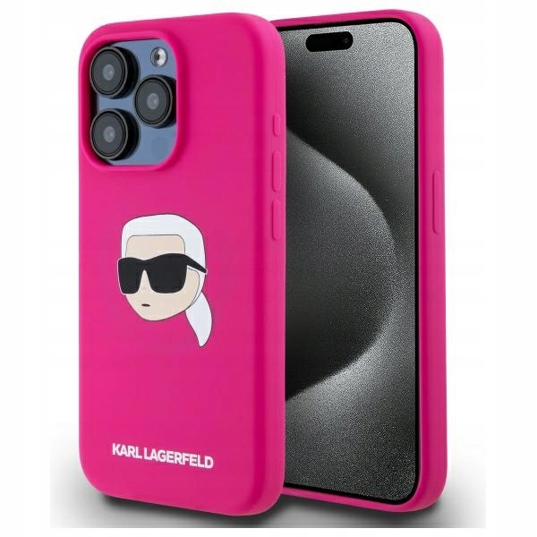 Etui Karl Lagerfeld Silicone Karl Head Print MagSafe na iPhone 15 Pro Max