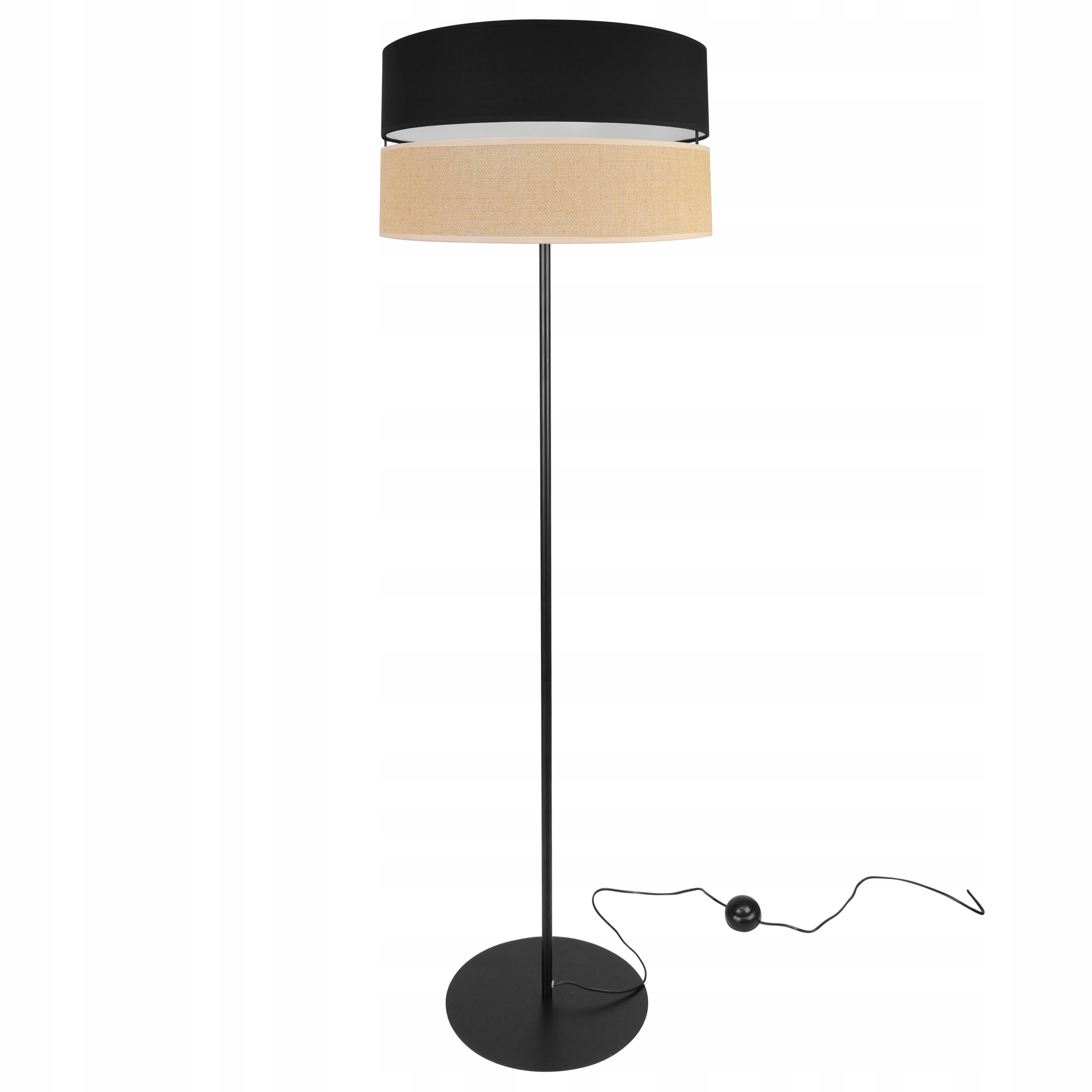 Stojaca Podlahová Lampa S Kovovým Tienidlom 40 CM, Čierna