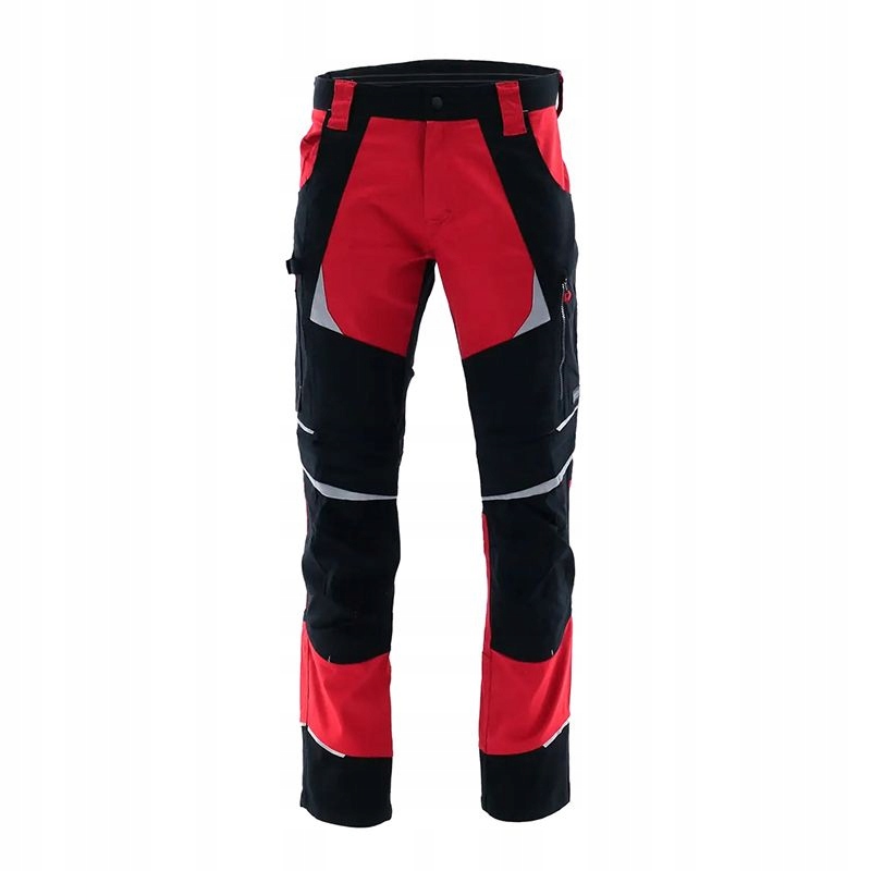 Spodnie robocze elastyczne Cottonflex do pasa czerwone slim 56 XXL