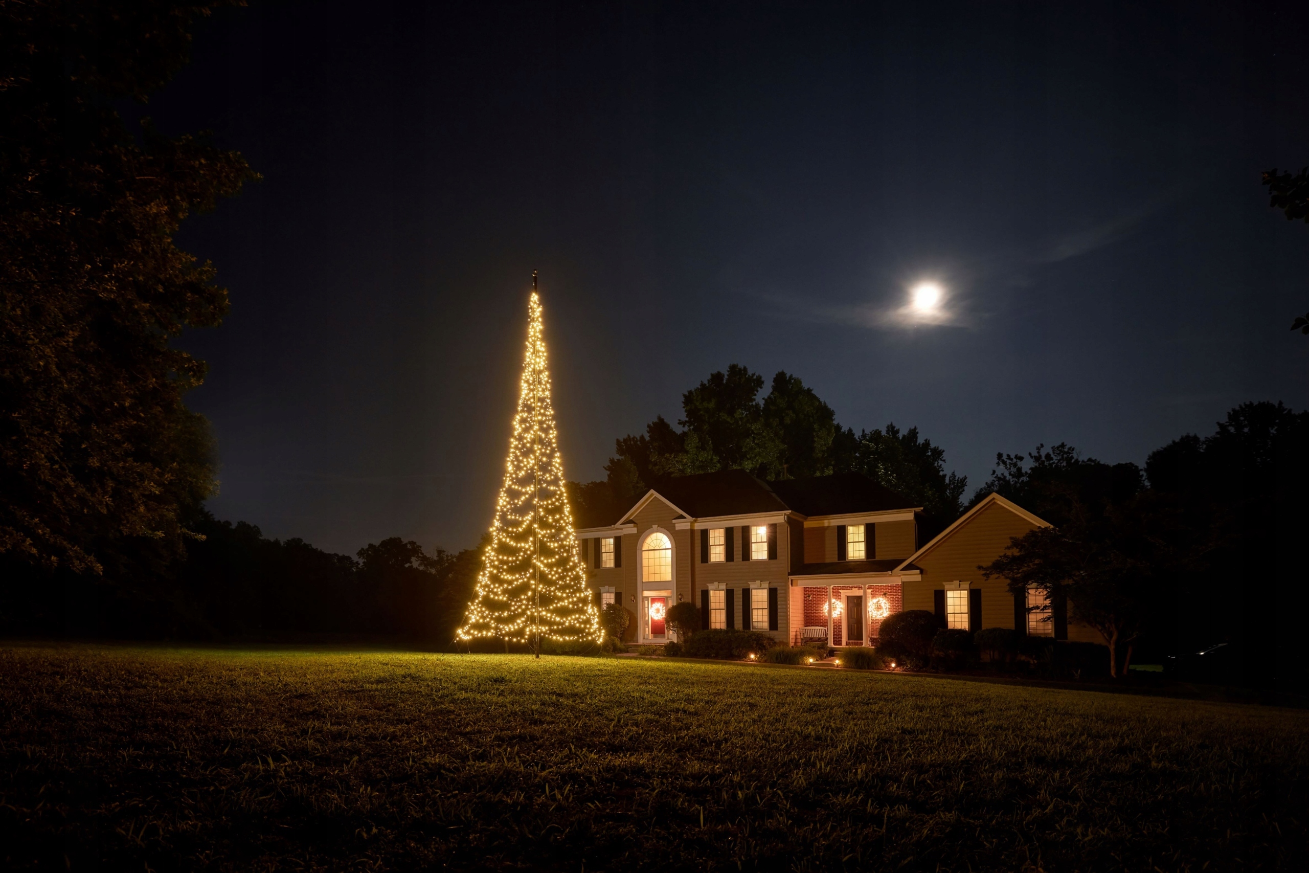 Vianočný stromček 8 m 800 cm, 1500 Led teplá biela, vianočná dekorácia bez stožiara