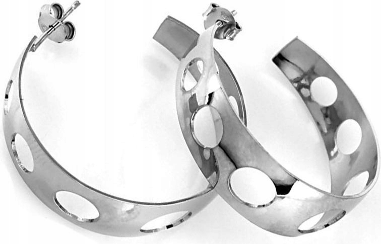 Stříbrné náušnice ve tvaru kruhu 925 na tyči s ažurem jsou ideální jako dárek a módní vzor