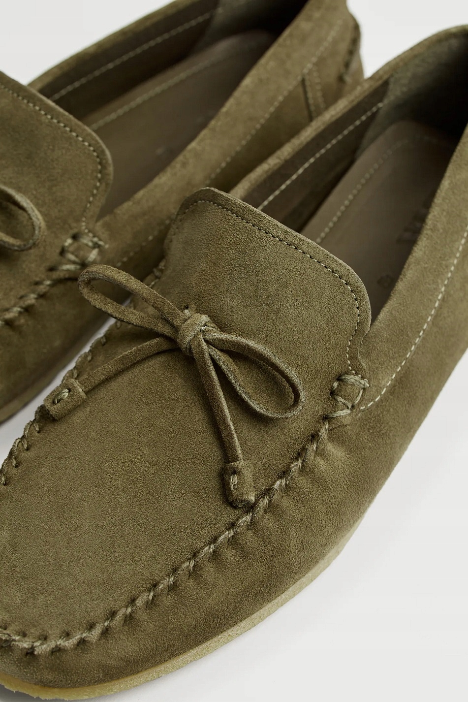 ZARA SKÓRZANE ZIELONE MOKASYNY BUTY KHAKI 40 Rozmiar 40