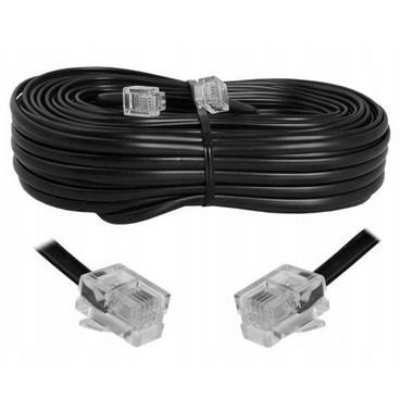 Przewód kabel telefoniczny czarny 7m 0153
