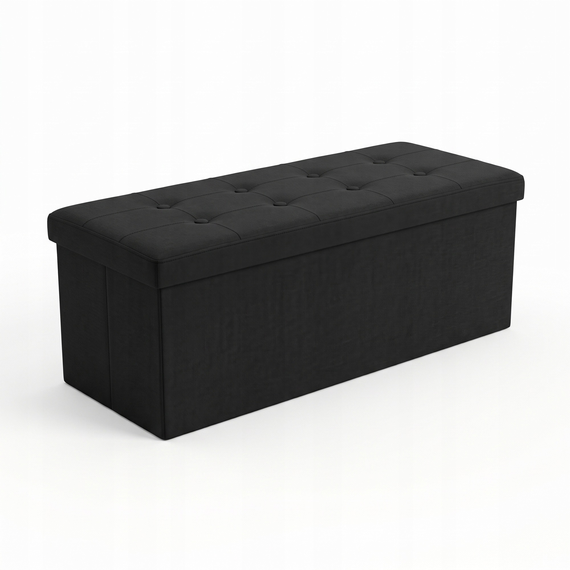 Taburet S Úložným Prostorem, Skládací, 110X38X38 CM, Černá, Polyester