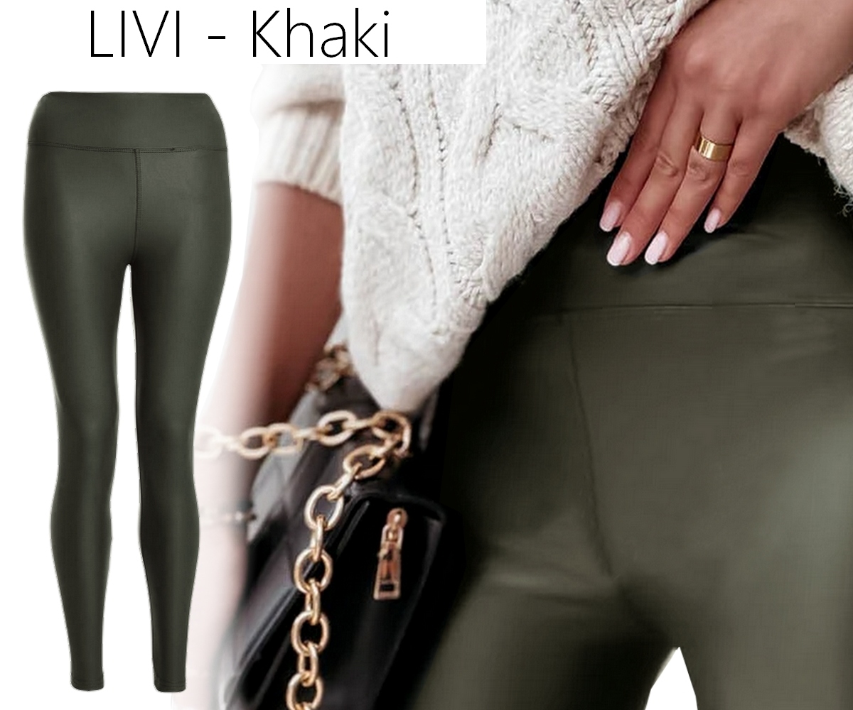 LEGGINSY SKÓRZANE MODELUJĄCE z WYSOKIM STANEM spodnie skóra NOWE KOLORY M/L Marka Distribution4you