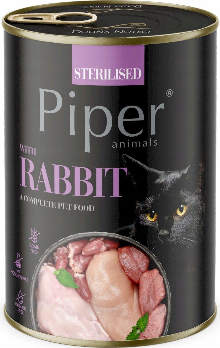 9X Dolina Noteci Piper kočka sterilizovaný králík 400g