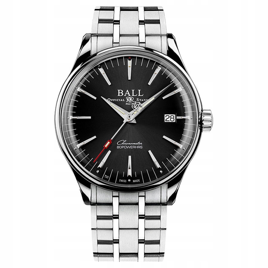 Pánské Hodinky Ball NM3280D-S1CJ-BK stříbrný náramek