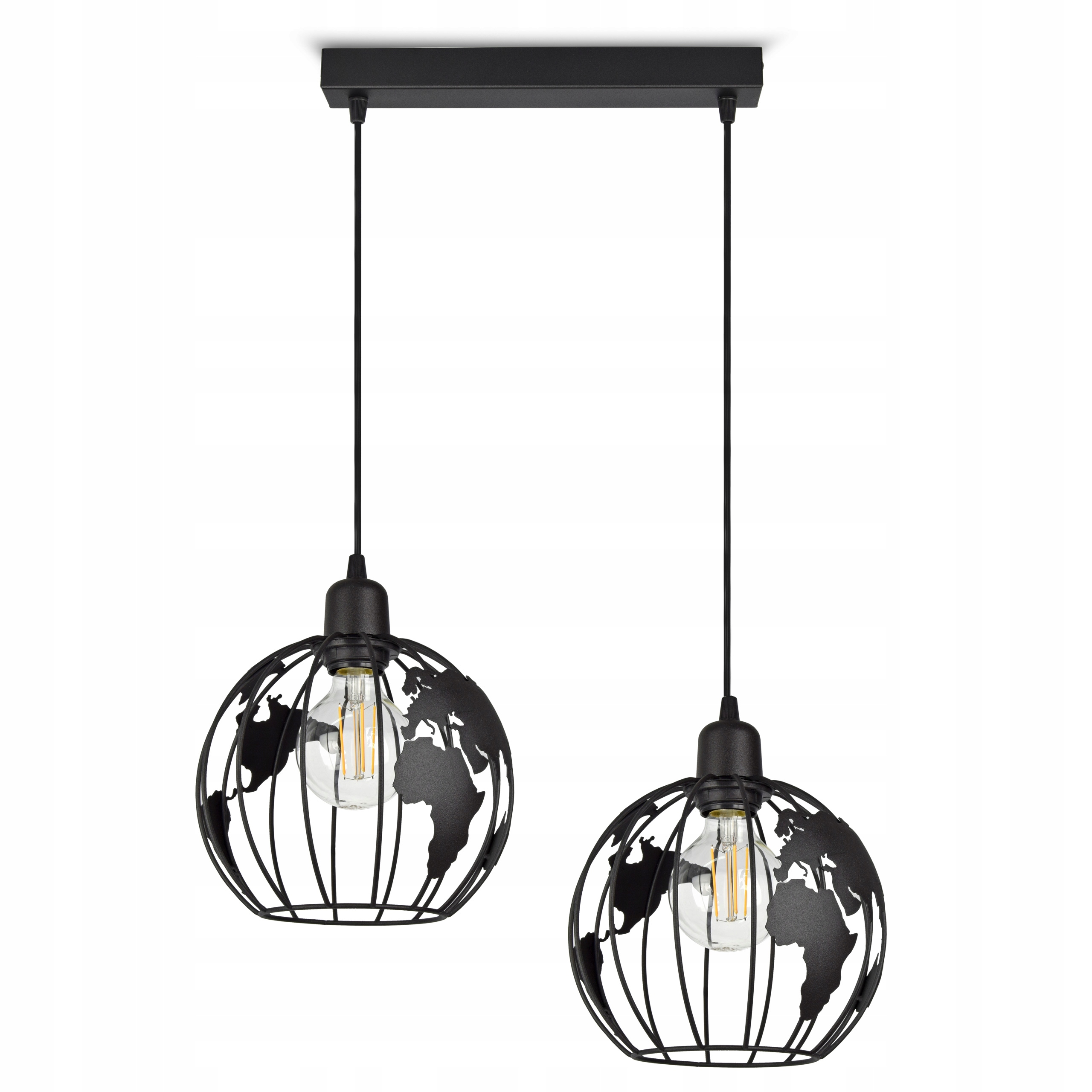 Závěsná lampa Lustr Globus Černá Bílá Šedá
