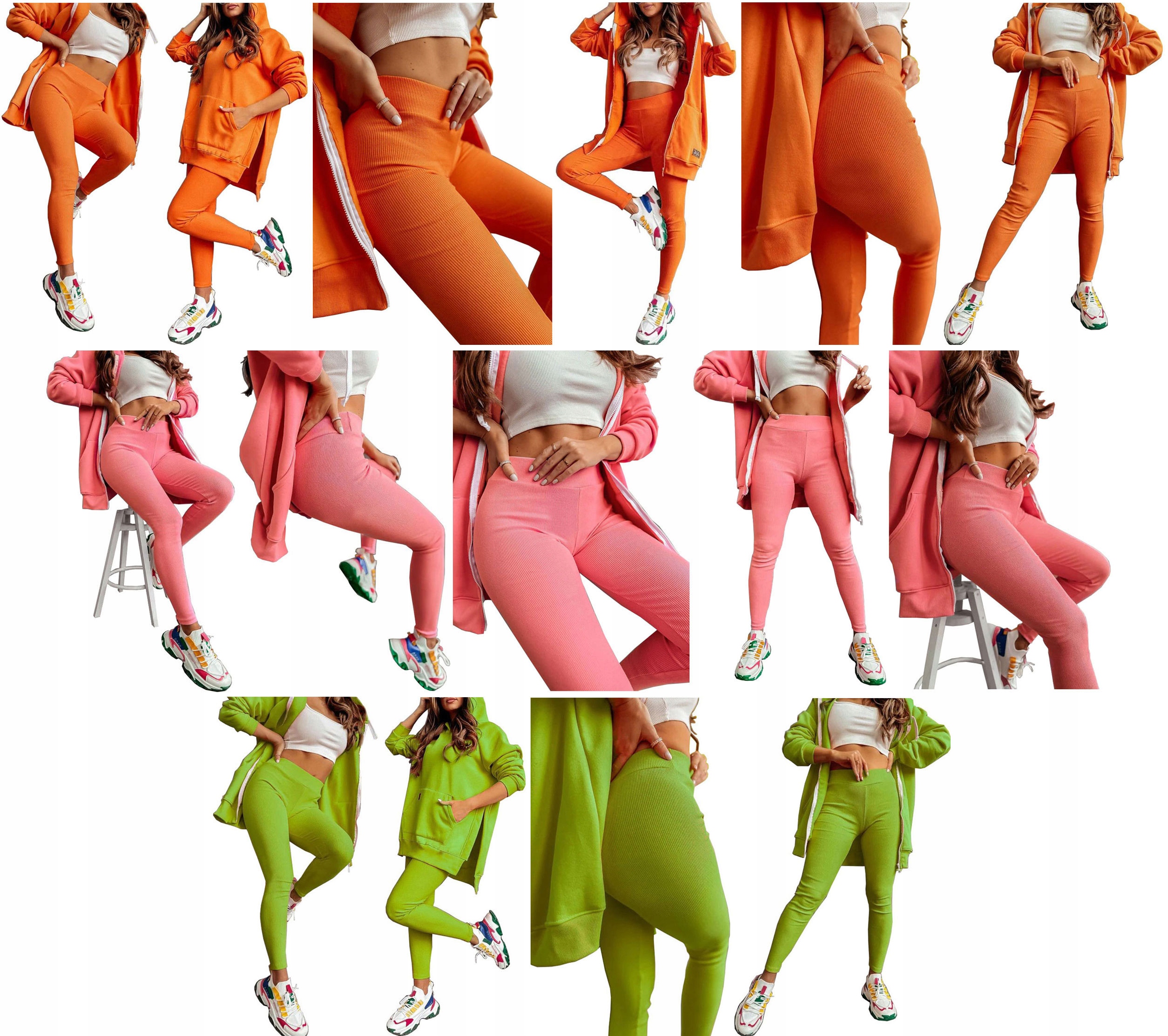 LEGGINSY PRĄŻKOWANE GETRY W PRĄŻKI SPODNIE RURKI M Rozmiar M