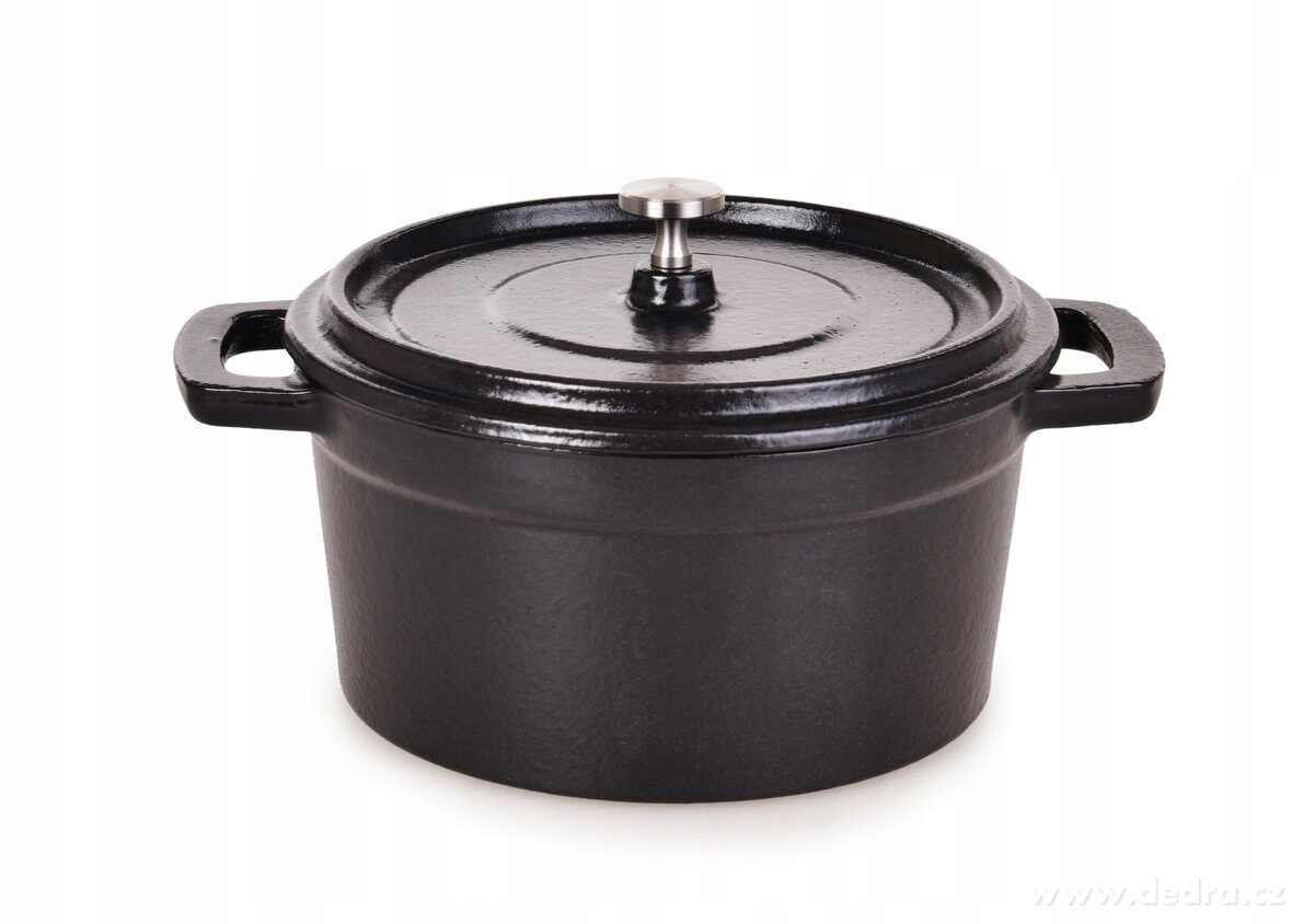 Litinový zapékací hrnec s poklicí Dedra MIDI Cocotte, 750 ml