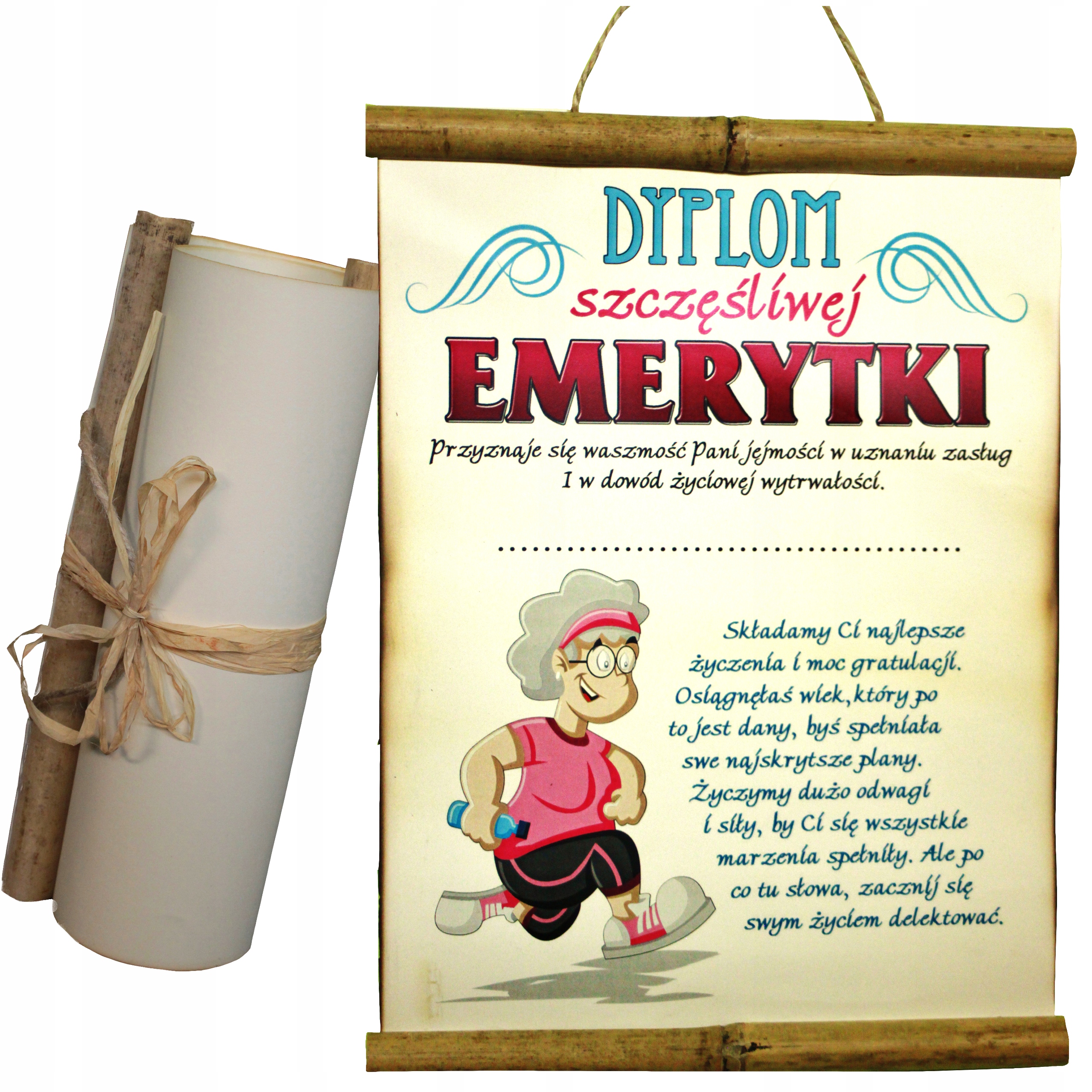 

Dyplom prezent dla Emerytki Emeryta na emeryturę