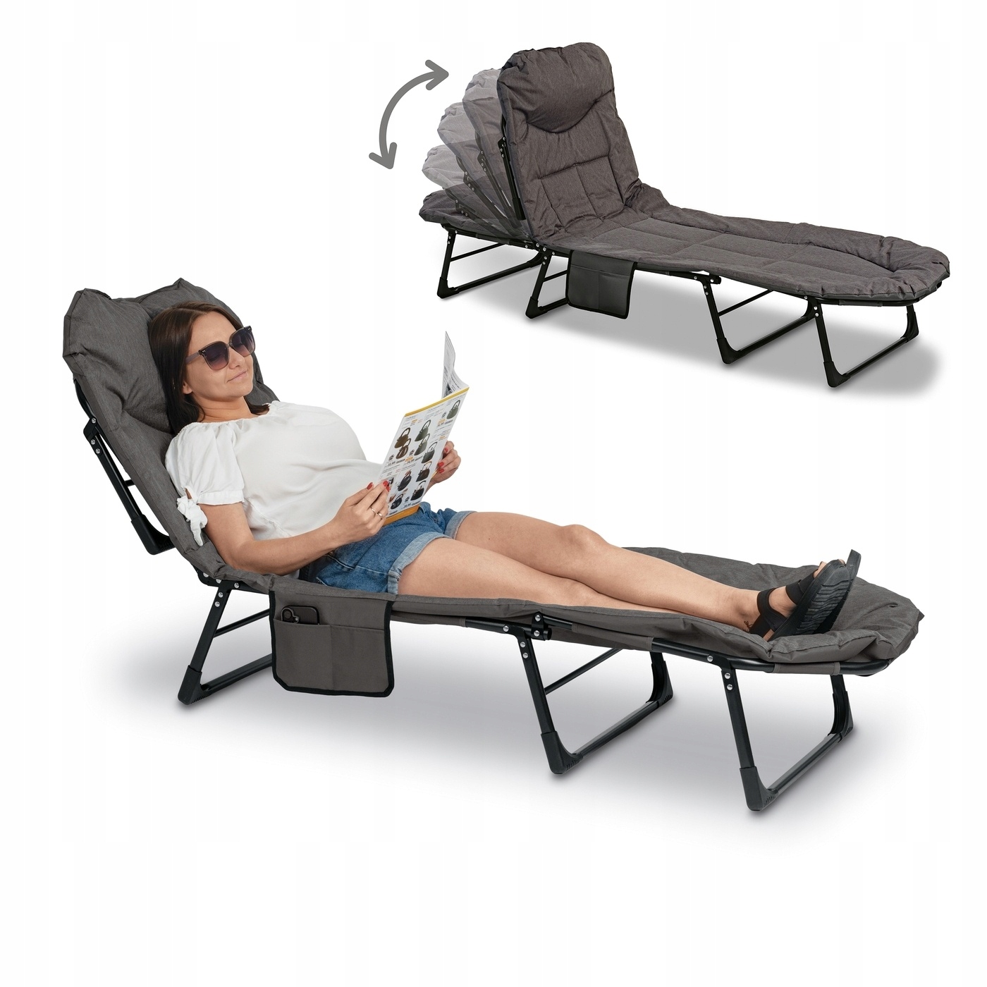 Leżanka Ogrodowa Łóżko Turystyczne Składane Leżak Biwakowa Polowe Tadar